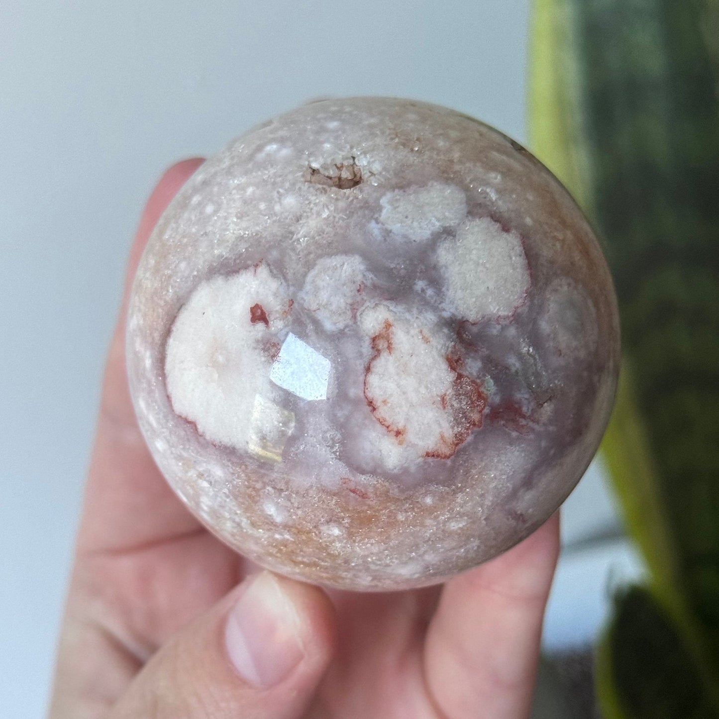 Beautiful Pink Amethyst Sphere with Flower Agate from Brazil | 62mm Pink Flower Amethyst Sphere
