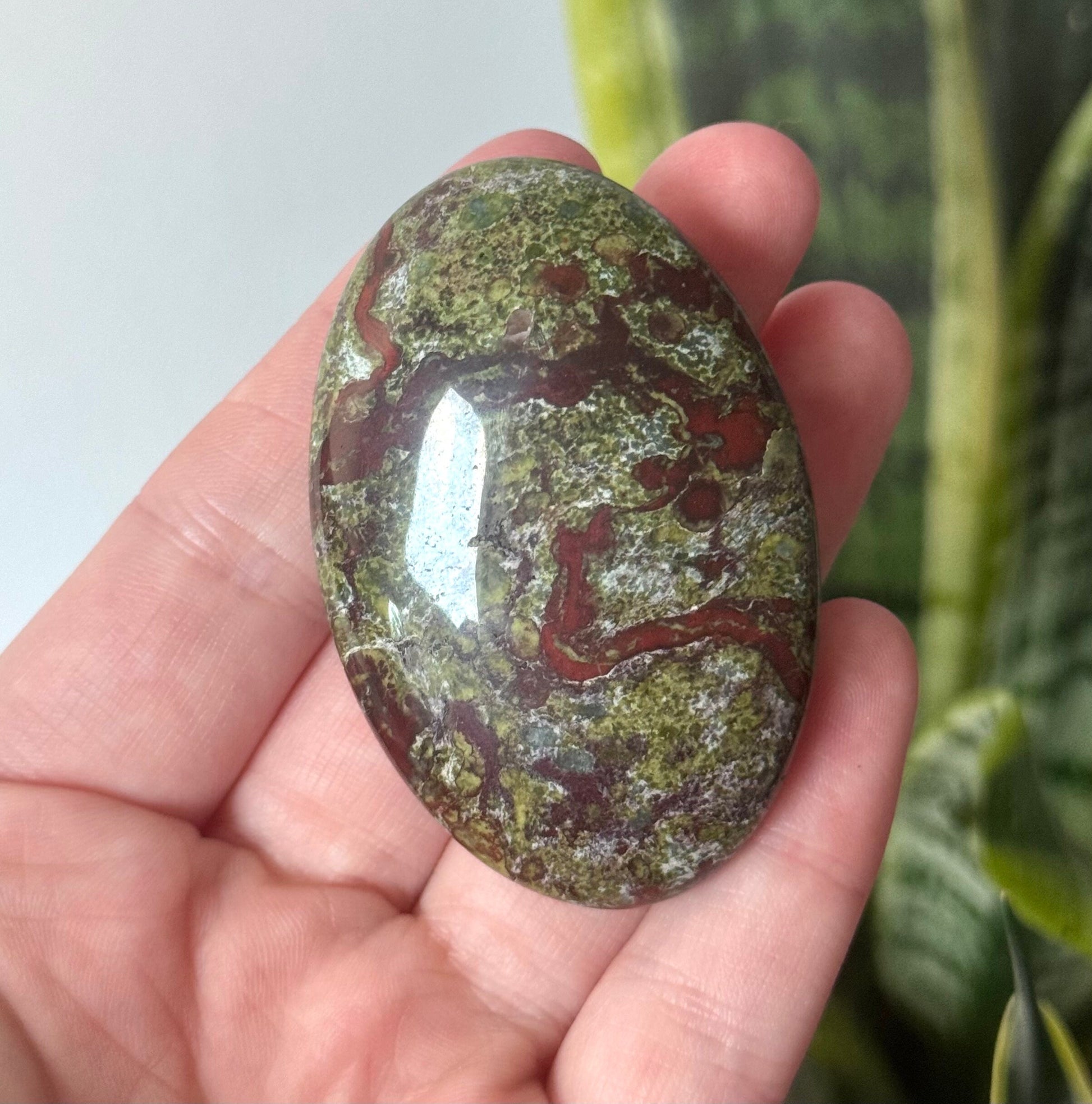 Beautiful Dragons Blood Jasper Palm Stone | Blood Jasper Palmstone