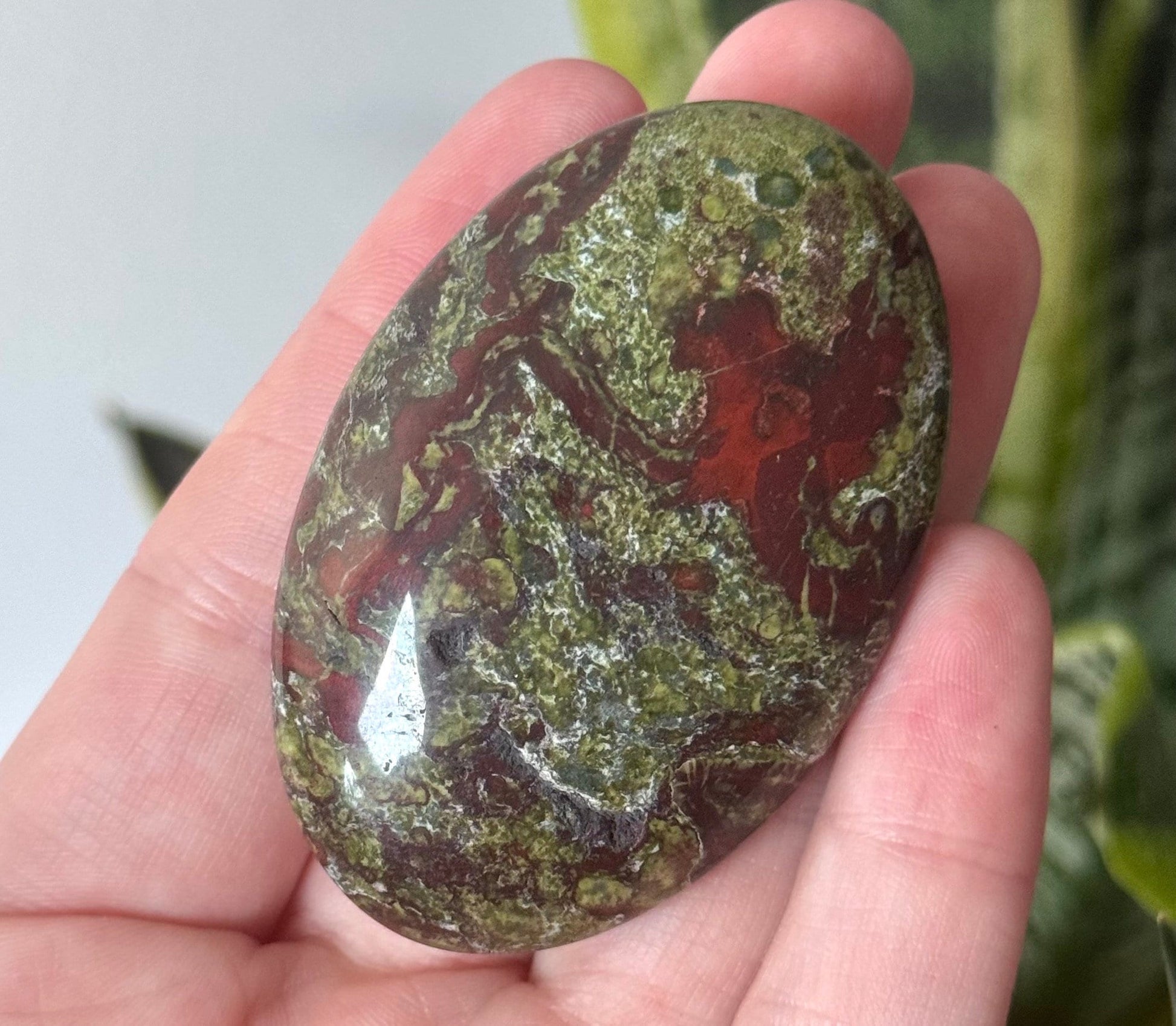 Beautiful Dragons Blood Jasper Palm Stone | Blood Jasper Palmstone