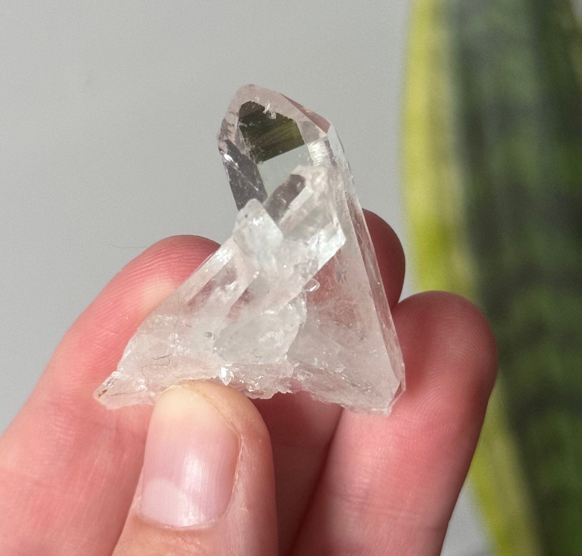 Beautiful Cross Twin Lemurian Quartz Points from Brazil | Lemurian Twin Castle