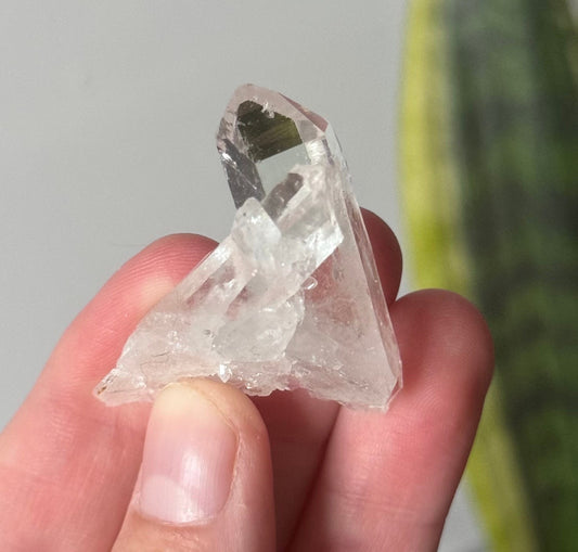 Beautiful Cross Twin Lemurian Quartz Points from Brazil | Lemurian Twin Castle