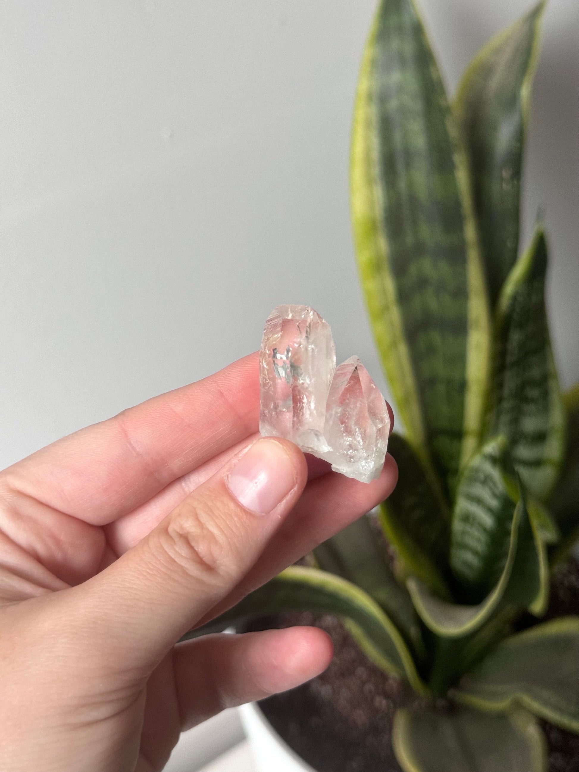 Beautiful Clear Lemurian Quartz Twin Castle from Brazil
