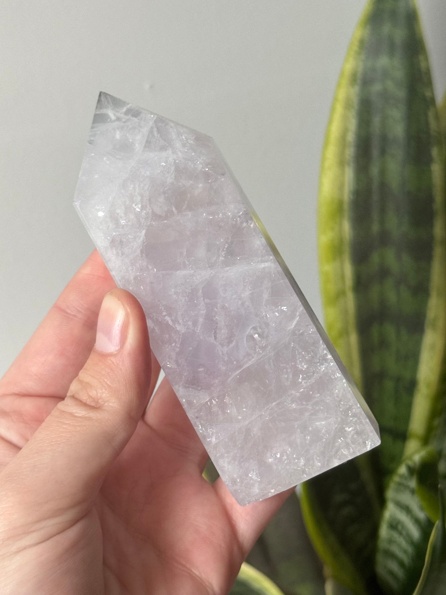 Beautiful Lavender Quartz Obelisk | Lavender Quartz Tower Generator with Rainbows