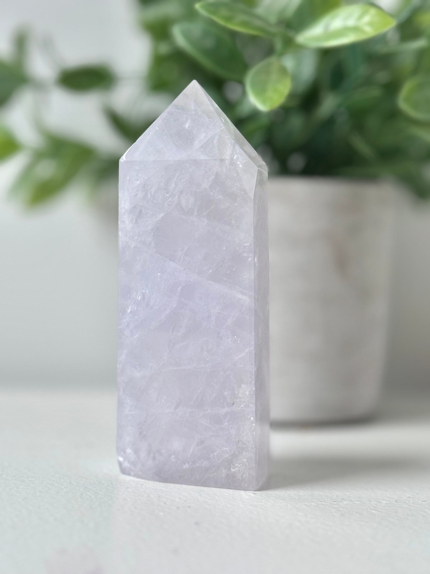 Beautiful Lavender Quartz Obelisk | Lavender Quartz Tower Generator with Rainbows