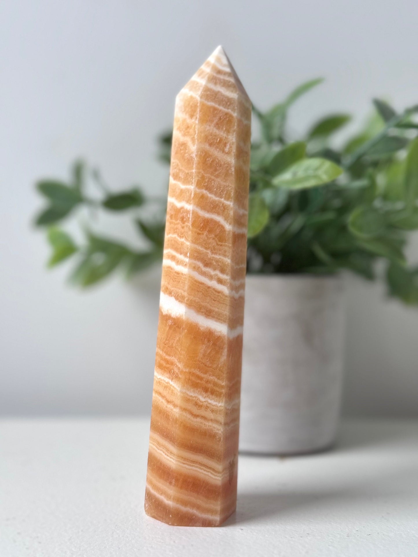 Beautiful Tall Orange Calcite Tower from Pakistan | Orange Calcite Generator