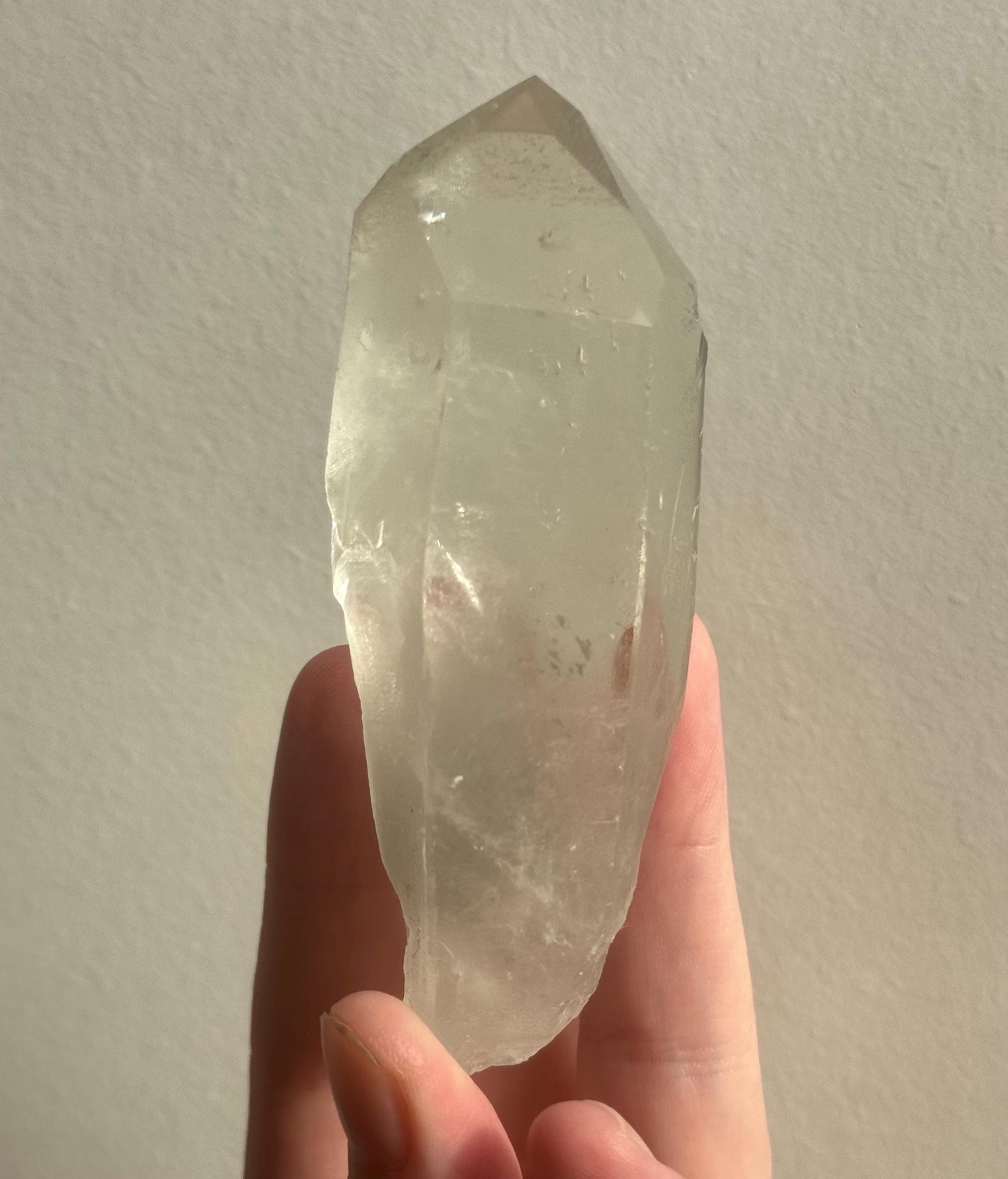 RARE Grey Lithium Lemurian Quartz Point from Brazil | Grey Phantom Inclusion Quartz
