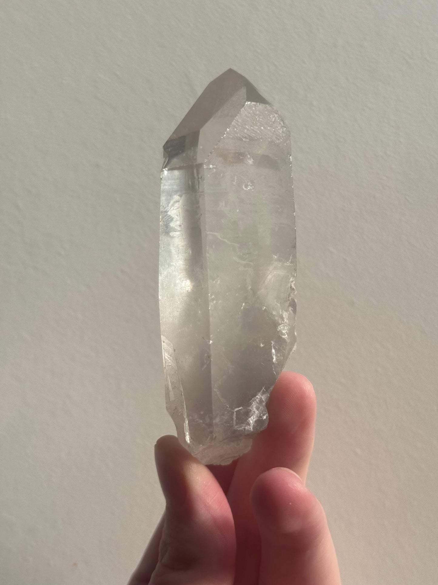 RARE Grey Lithium Lemurian Quartz Point from Brazil | Grey Phantom Inclusion Quartz