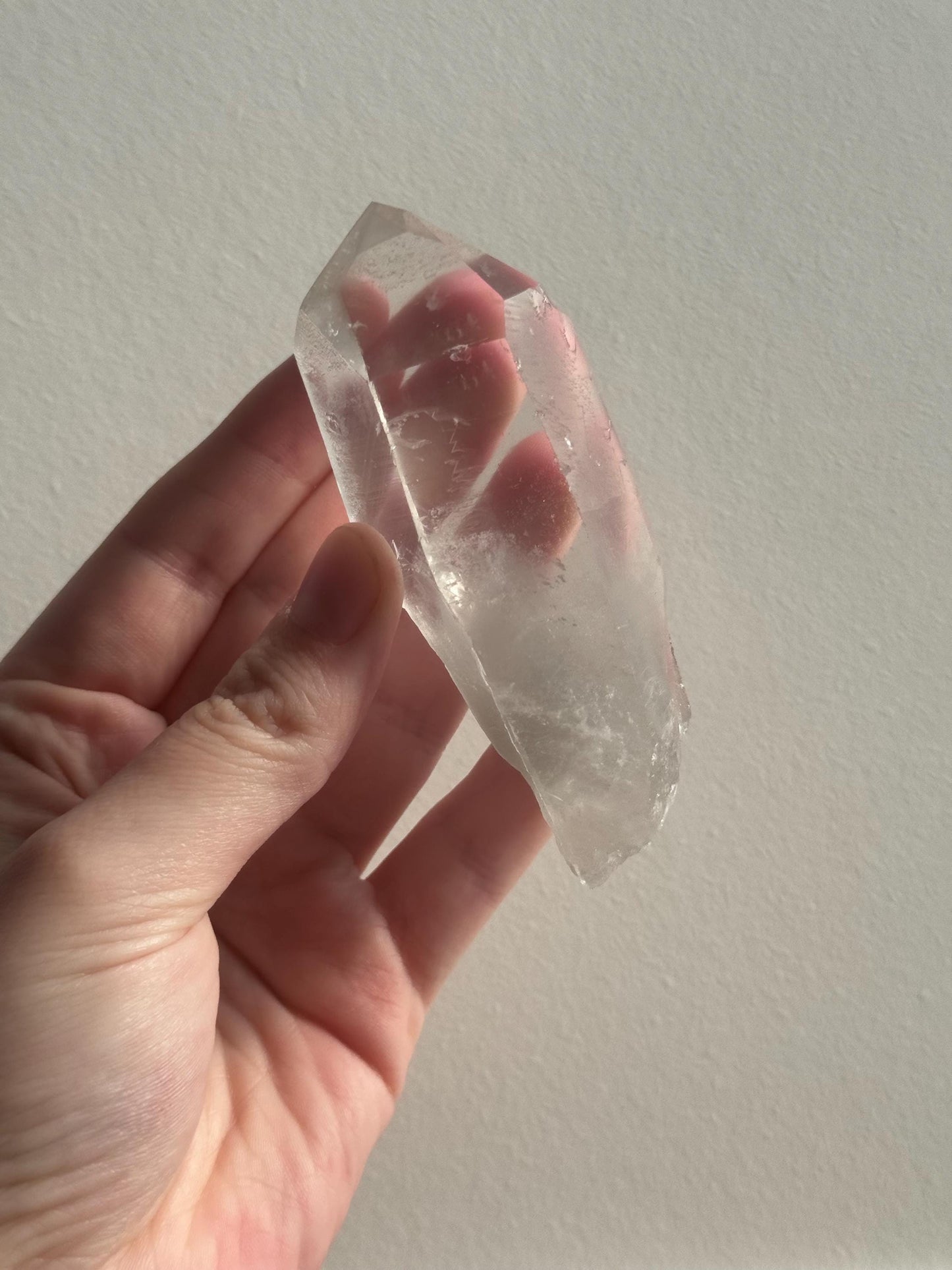RARE Grey Lithium Lemurian Quartz Point from Brazil | Grey Phantom Inclusion Quartz