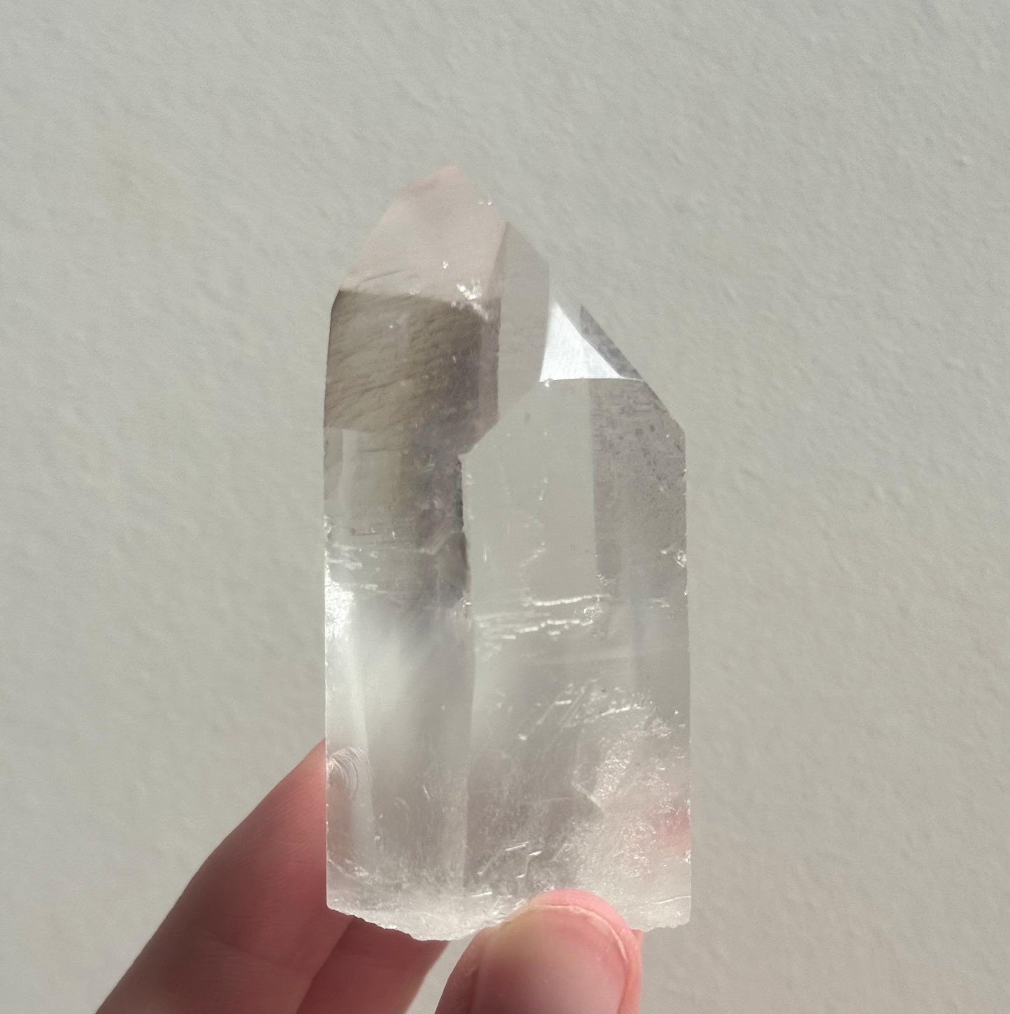RARE Grey Lithium Lemurian Quartz Point from Brazil | Grey Phantom Inclusion Quartz