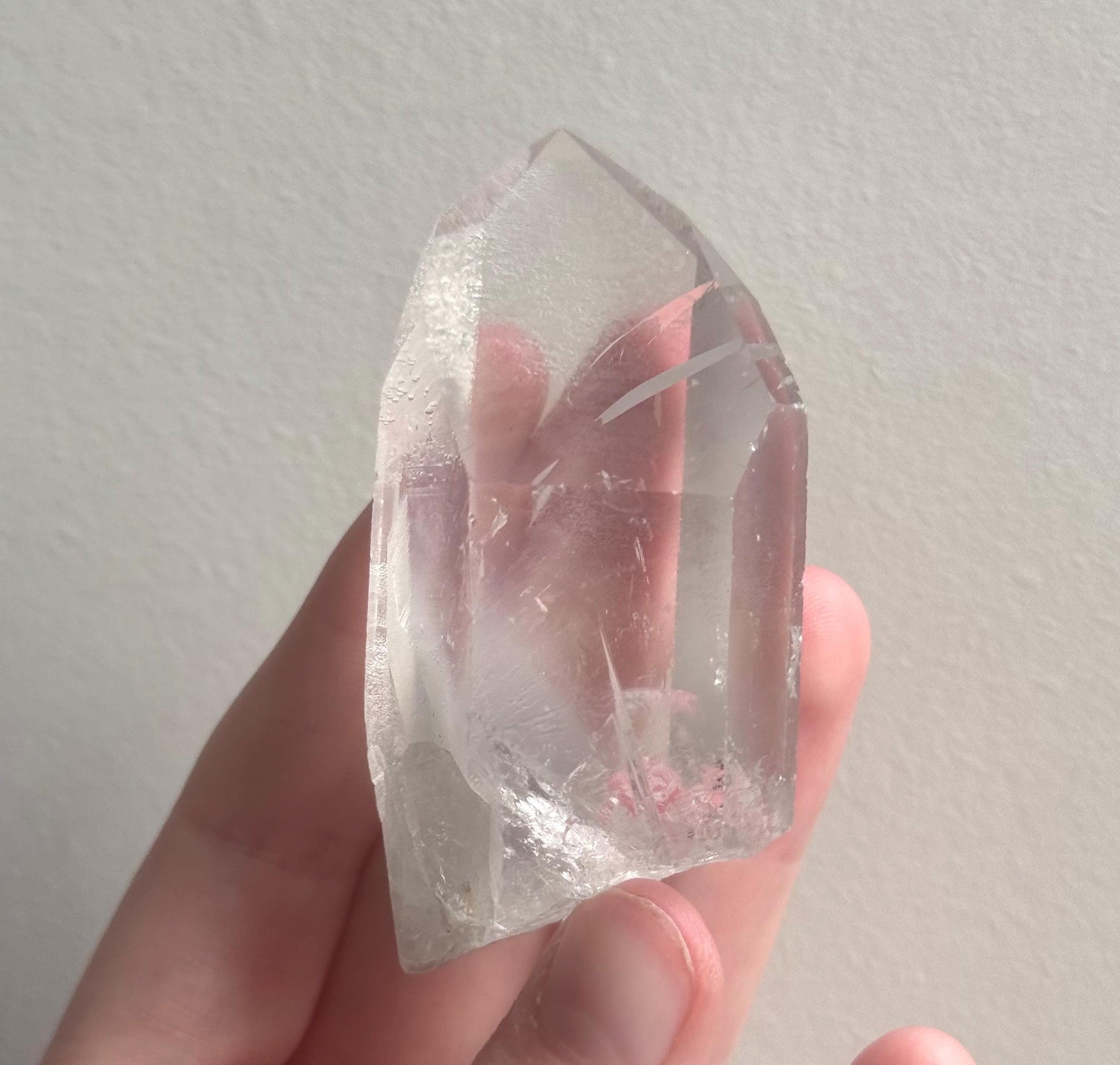 RARE Grey Lithium Lemurian Quartz Point from Brazil | Grey Phantom Inclusion Quartz with Record Keepers