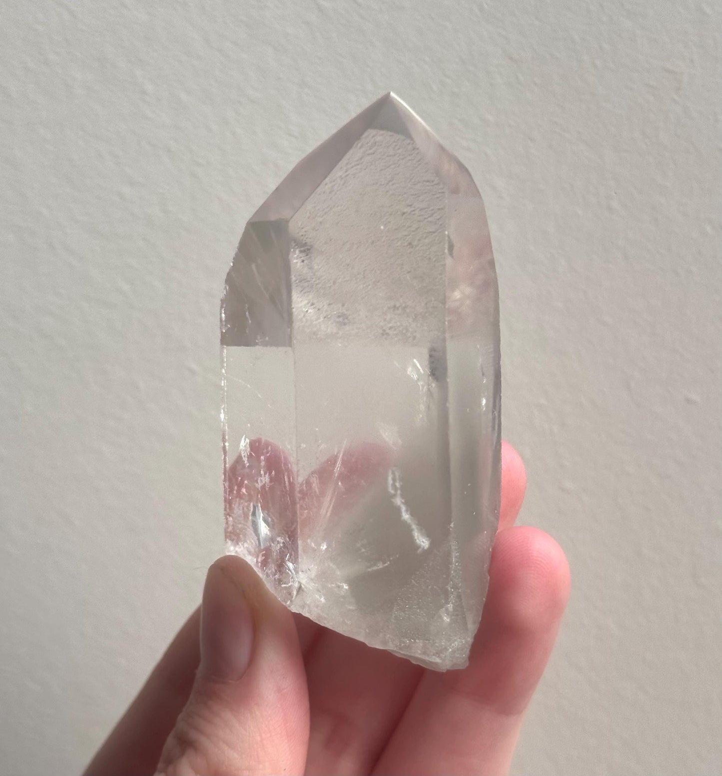 RARE Grey Lithium Lemurian Quartz Point from Brazil | Grey Phantom Inclusion Quartz with Record Keepers