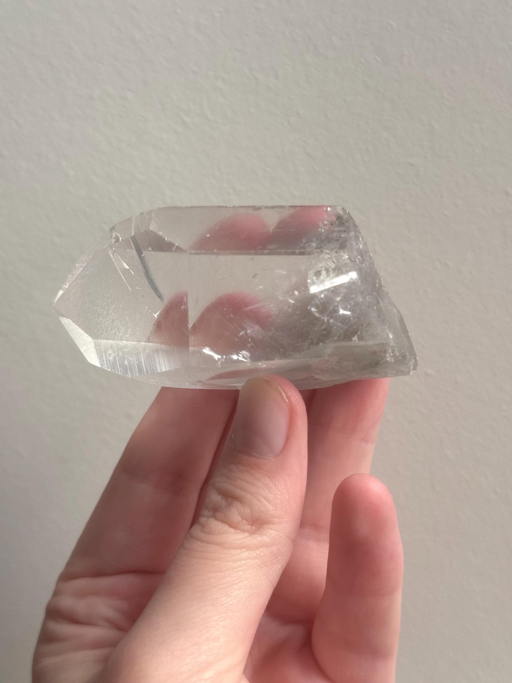 RARE Grey Lithium Lemurian Quartz Point from Brazil | Grey Phantom Inclusion Quartz with Record Keepers