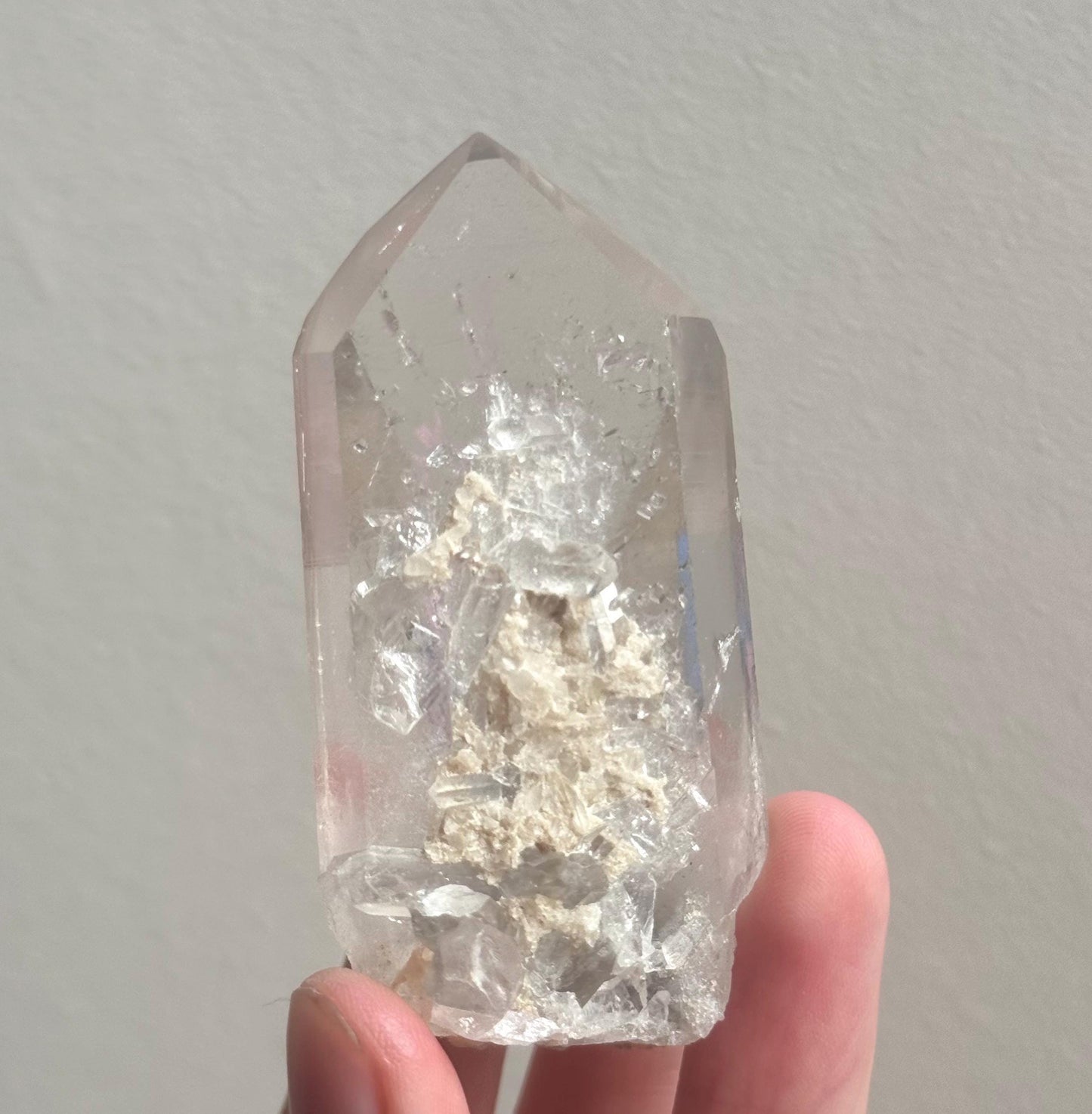 RARE Grey Lithium Quartz Point from Brazil | Grey Phantom Inclusion Quartz