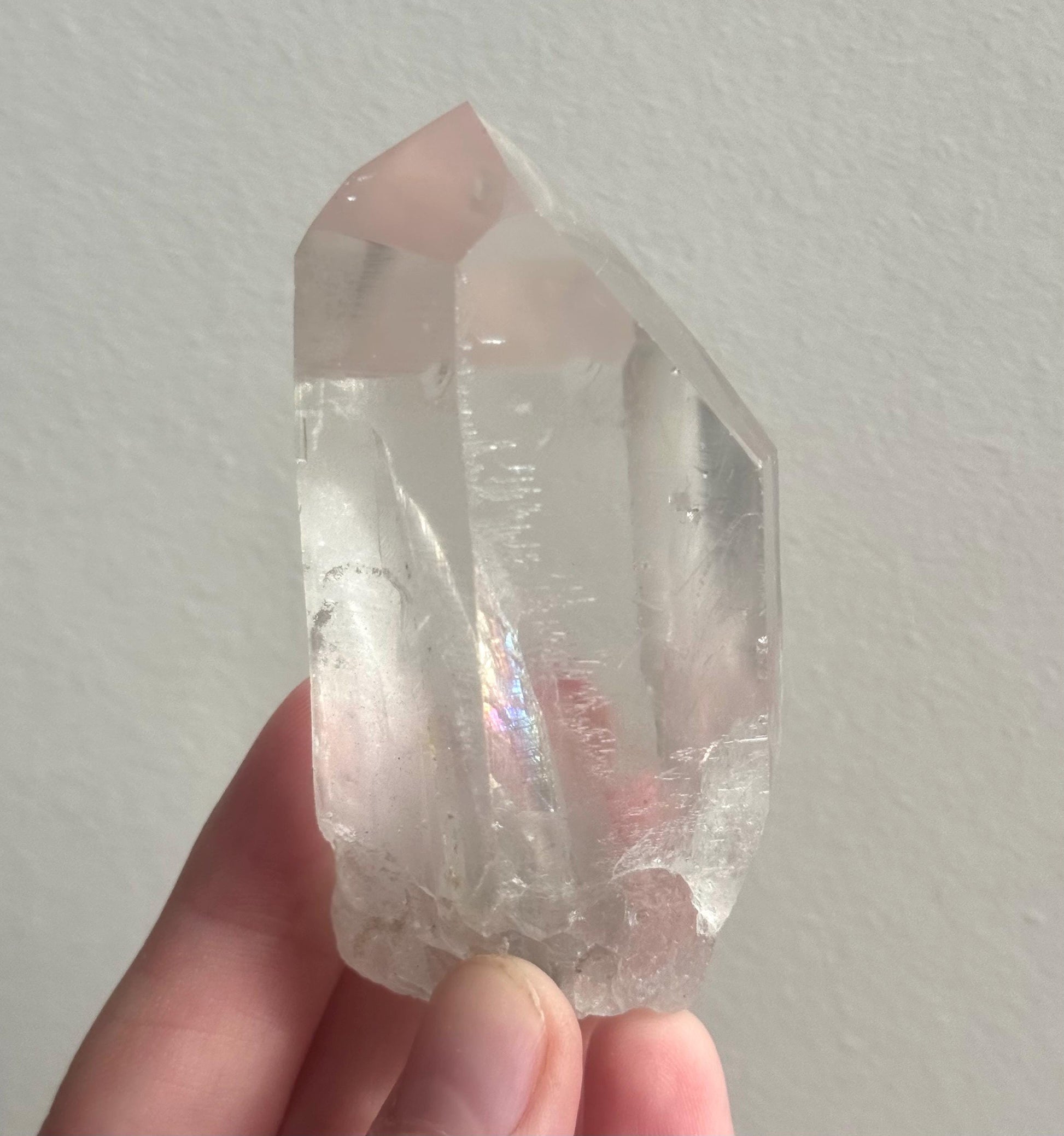 RARE Grey Lithium Lemurian Quartz Point from Brazil | Grey Phantom Inclusion Quartz