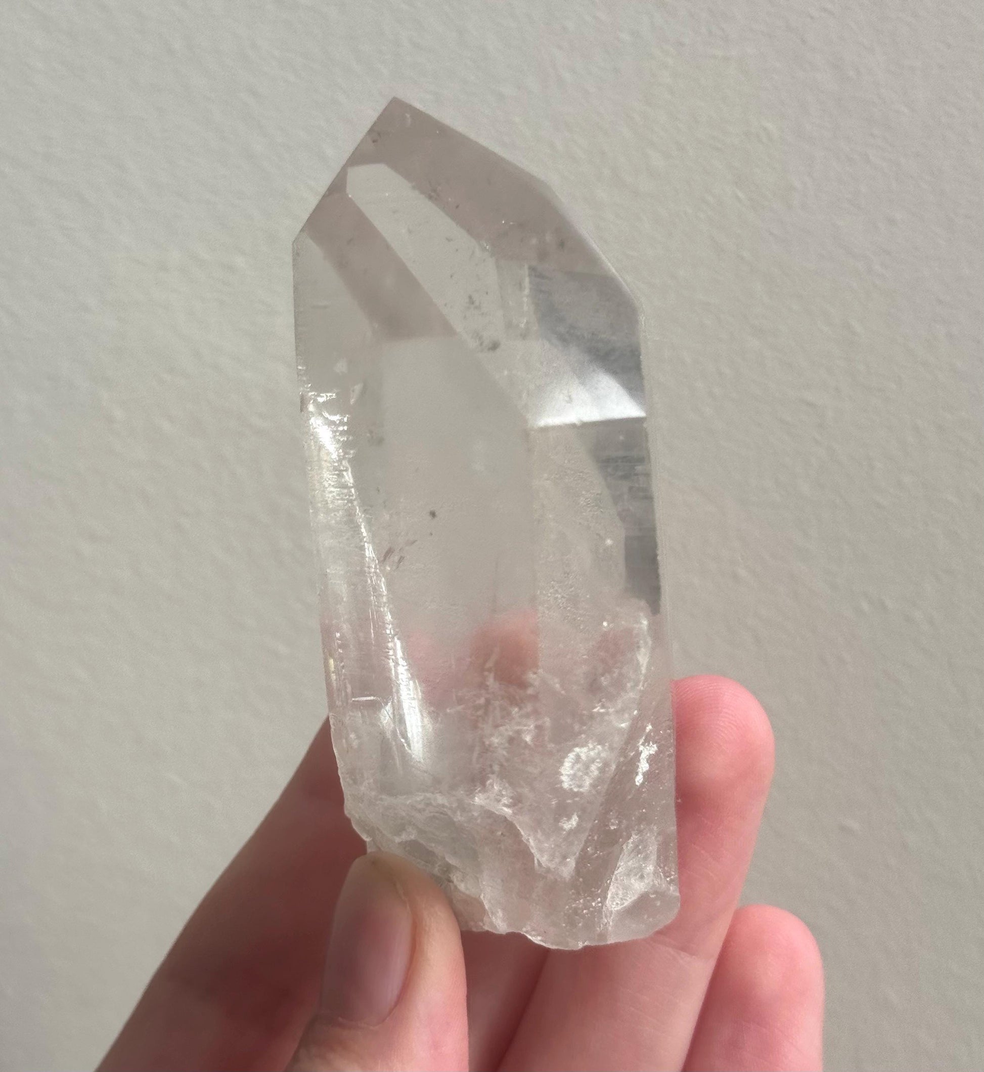 RARE Grey Lithium Lemurian Quartz Point from Brazil | Grey Phantom Inclusion Quartz