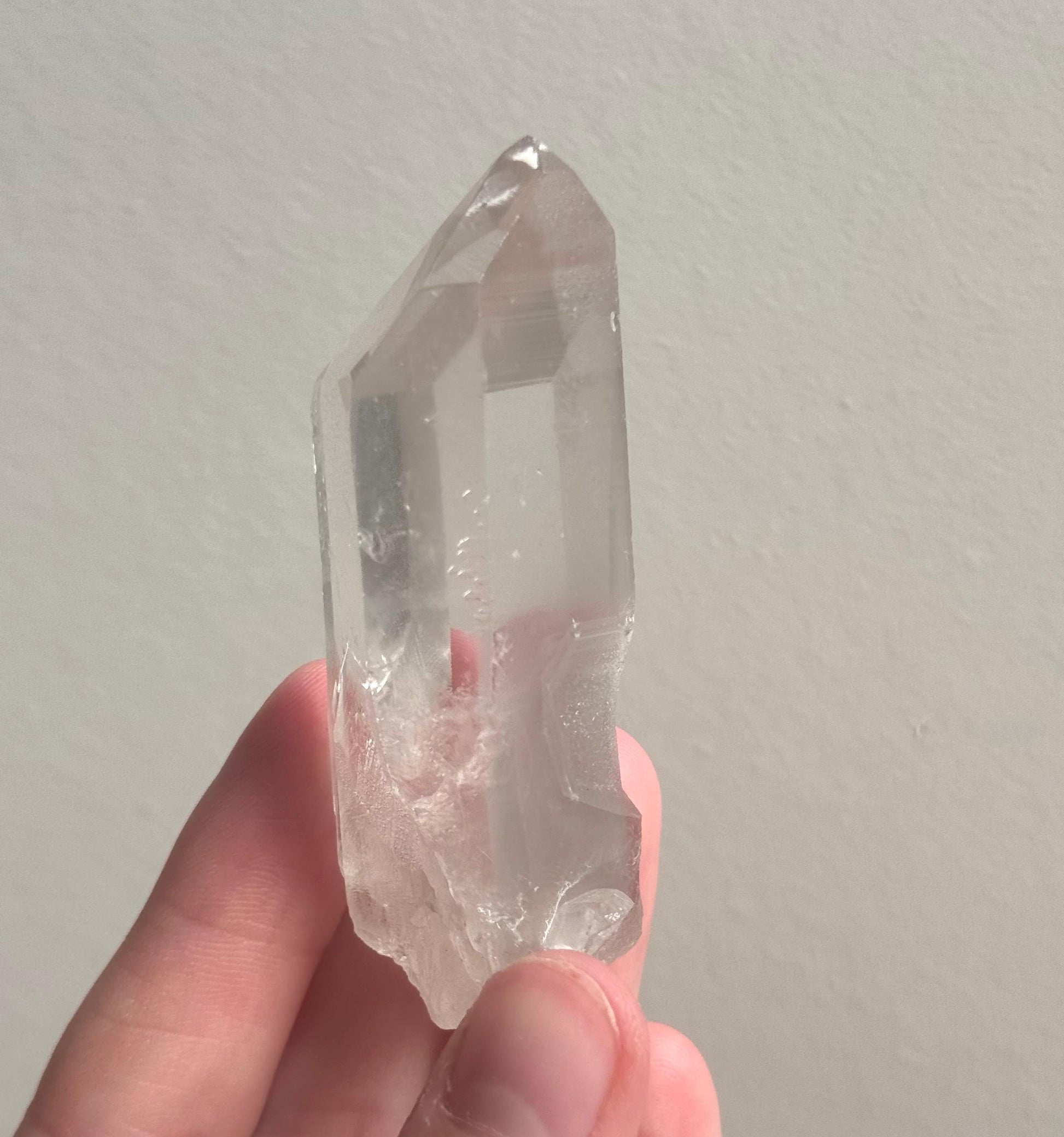 RARE Grey Lithium Quartz Point from Brazil | Grey Phantom Inclusion Quartz