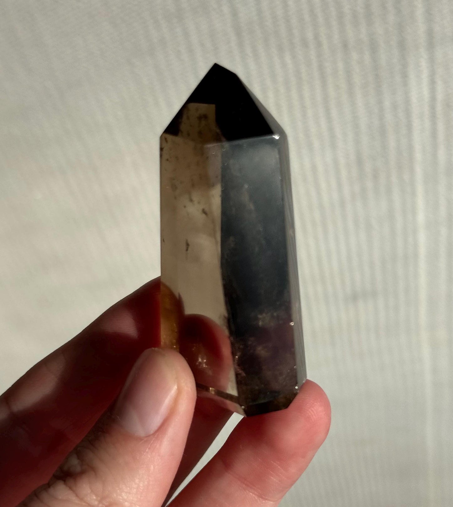 High Quality Smoky Citrine Point from Brazil | Dark Honey Citrine Generator