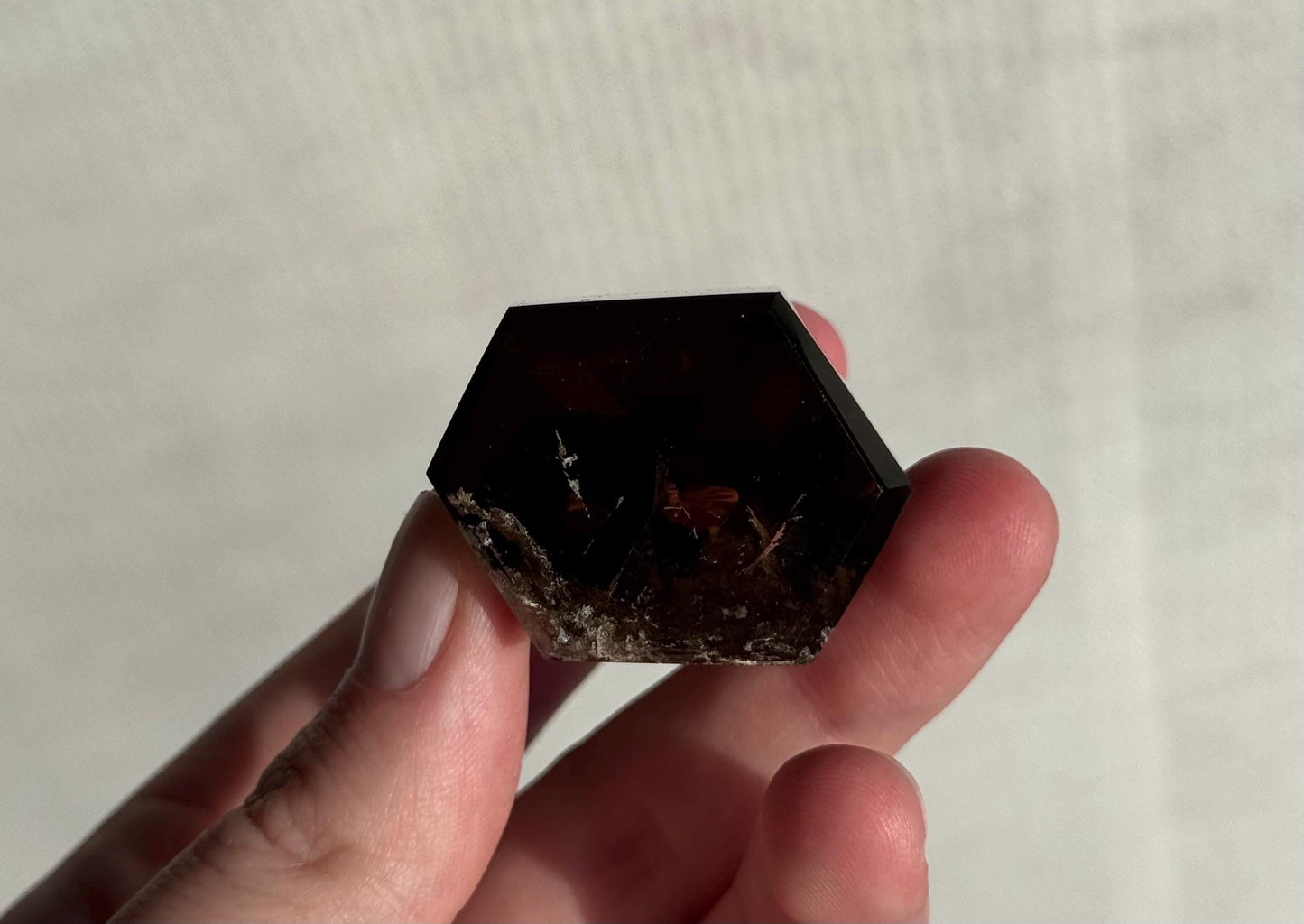 High Quality Smoky Citrine Point from Brazil | Dark Honey Citrine Generator