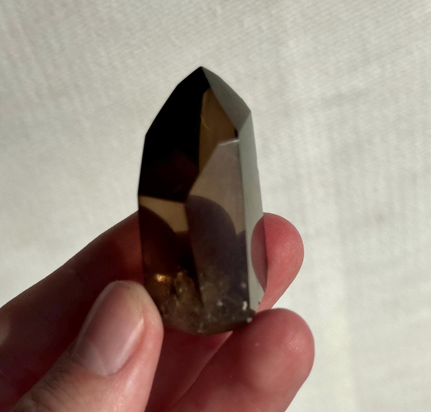 High Quality Smoky Citrine Point from Brazil | Dark Honey Citrine Generator