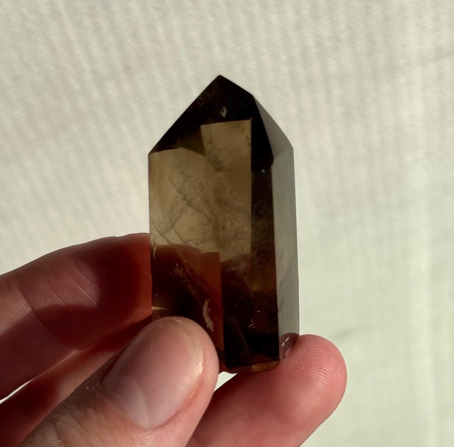 High Quality Smoky Citrine Point from Brazil | Dark Honey Citrine Generator