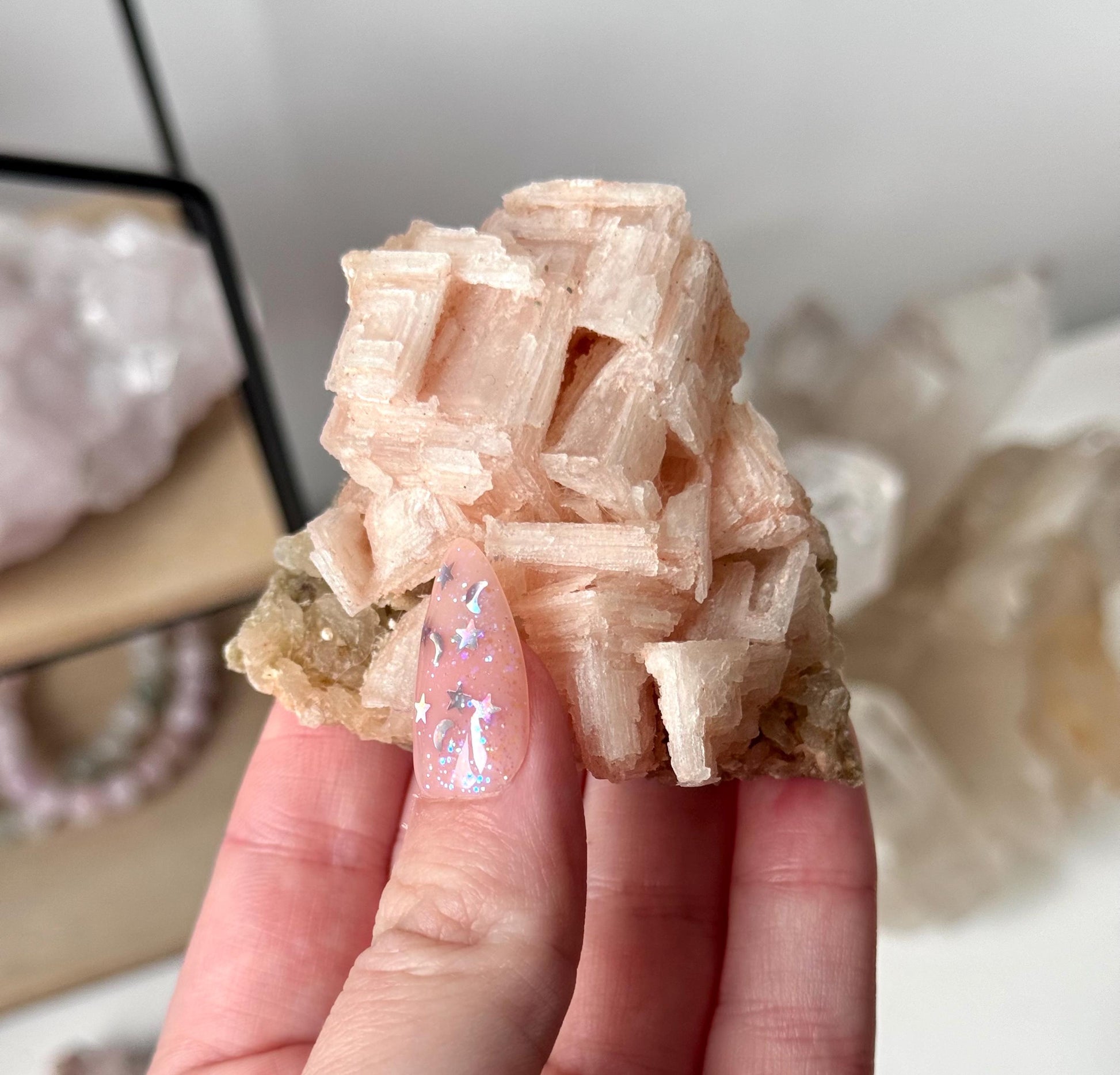 Gorgeous Pink Halite on Trona from Owen’s Lake California | Rare Pink Halite Specimen