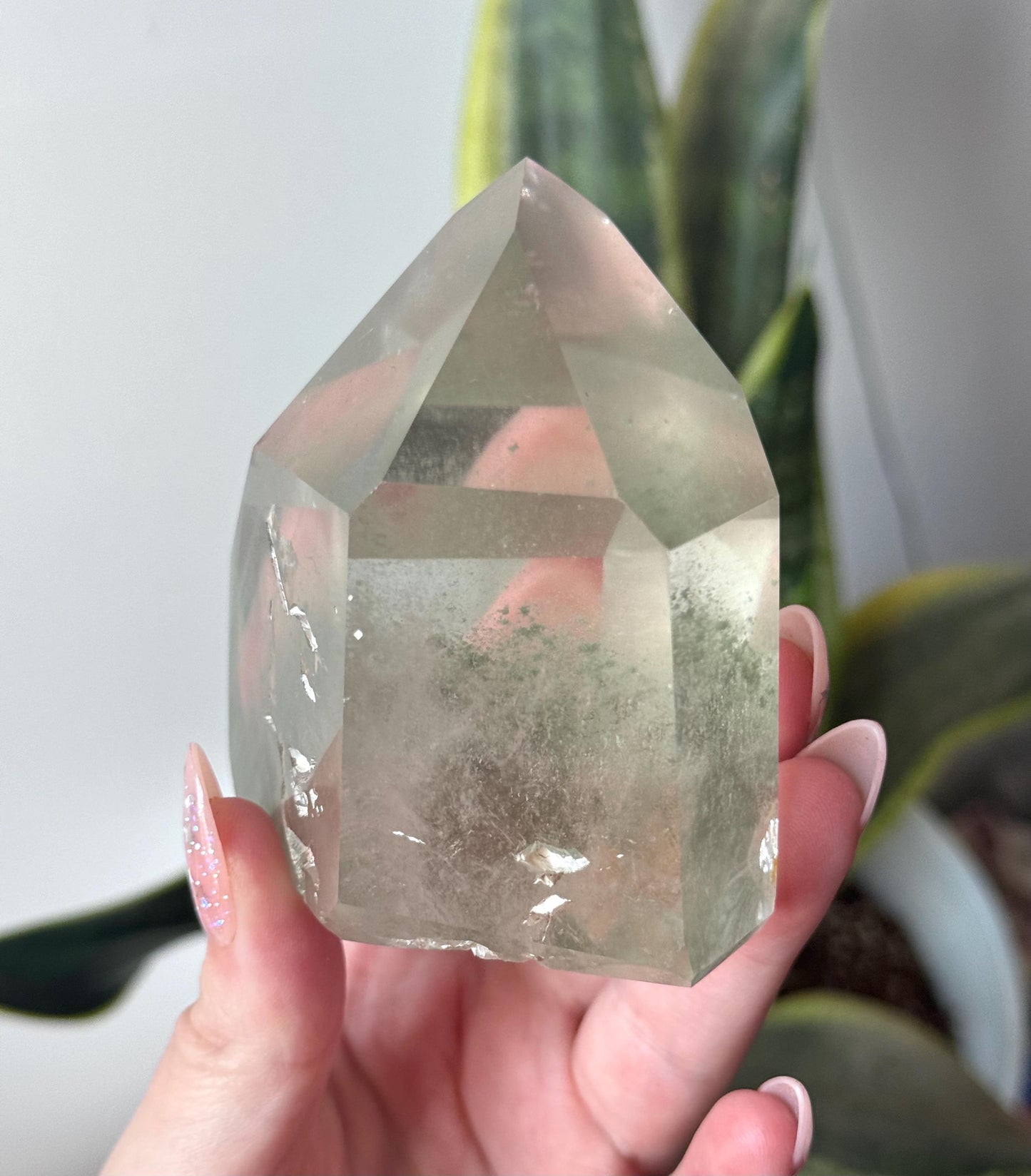 High Quality Chlorite Garden Quartz Generator from Brazil | Lodolite Freeform AAA