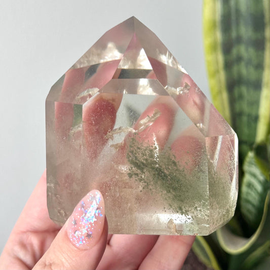 High Quality Chlorite Garden Quartz Generator from Brazil | Lodolite Freeform AAA