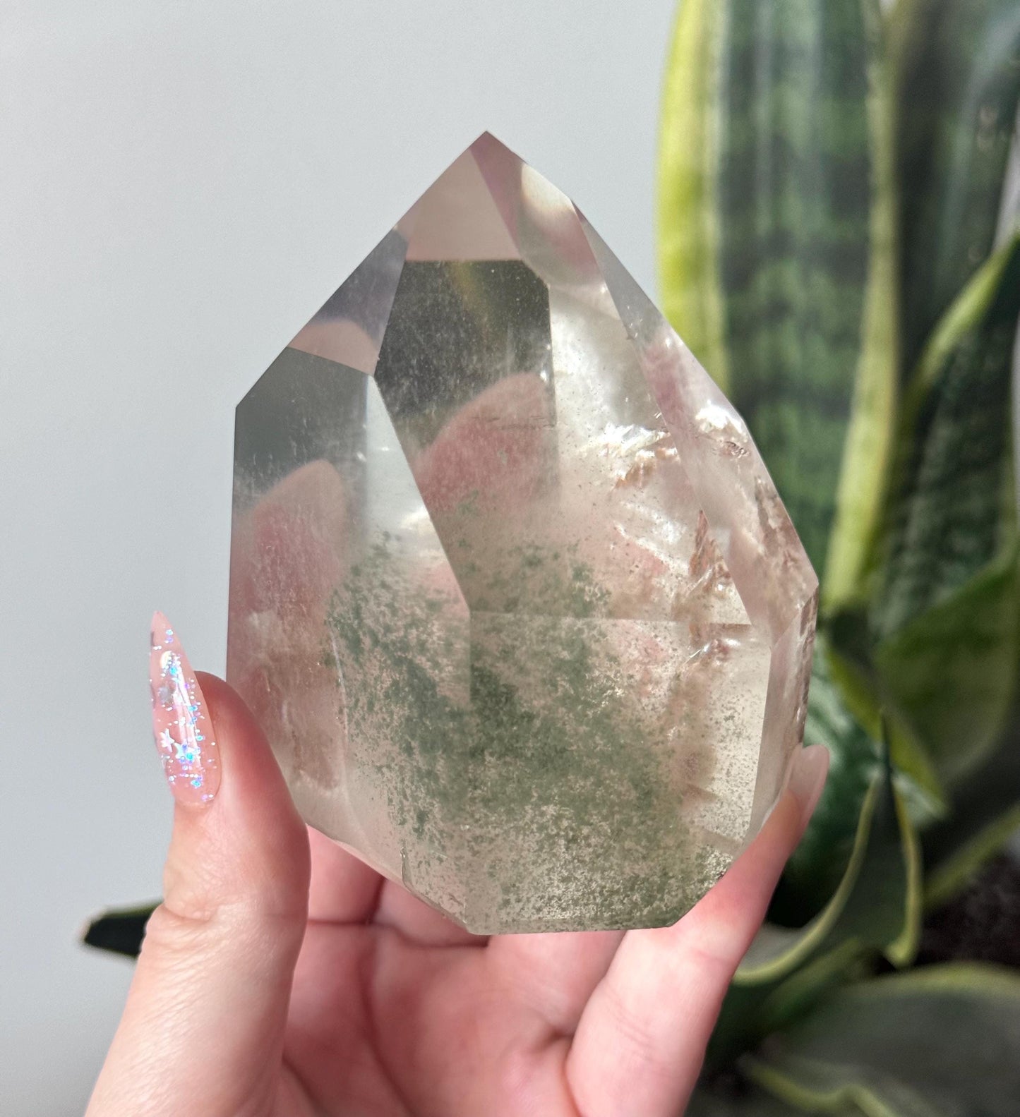 High Quality Chlorite Garden Quartz Generator from Brazil | Lodolite Freeform AAA