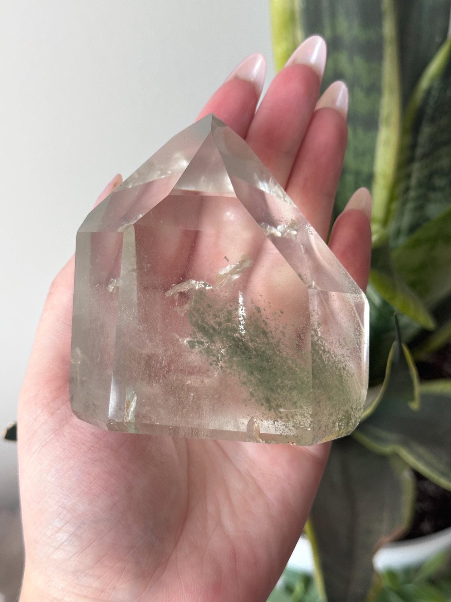 High Quality Chlorite Garden Quartz Generator from Brazil | Lodolite Freeform AAA