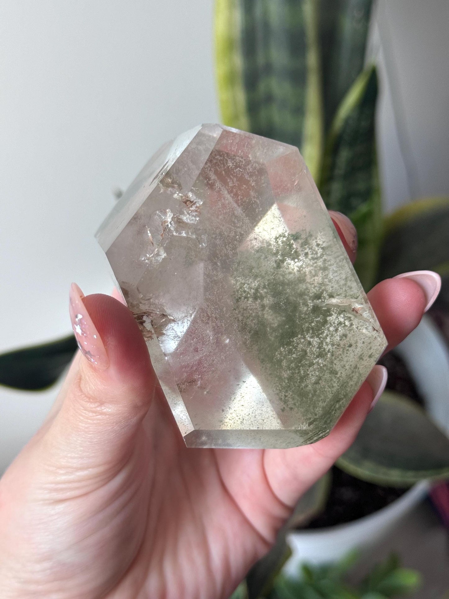 High Quality Chlorite Garden Quartz Generator from Brazil | Lodolite Freeform AAA