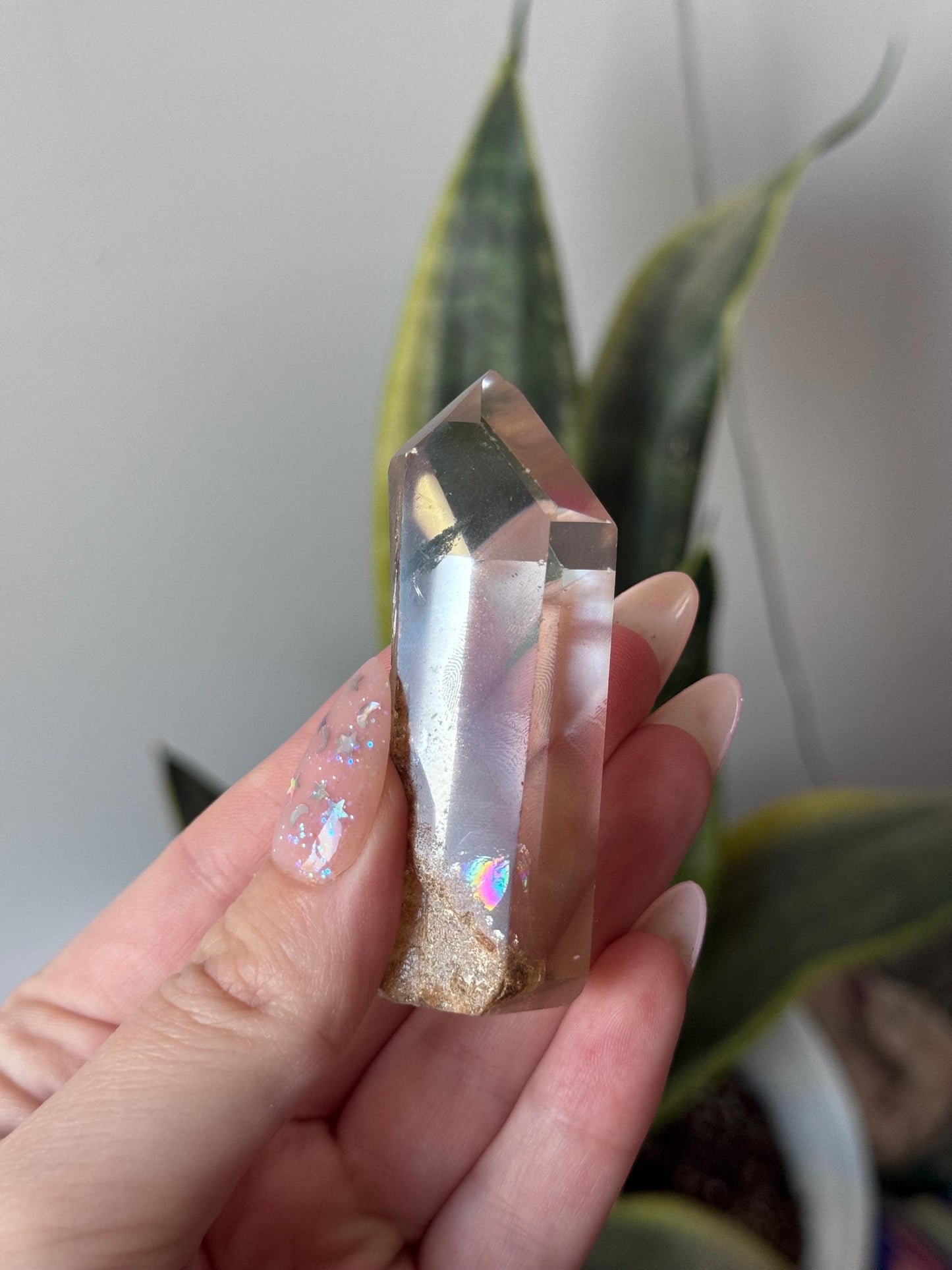 High Quality Garden Quartz Lemurian Point from Brazil | Lodolite Generator with Rainbows AAA