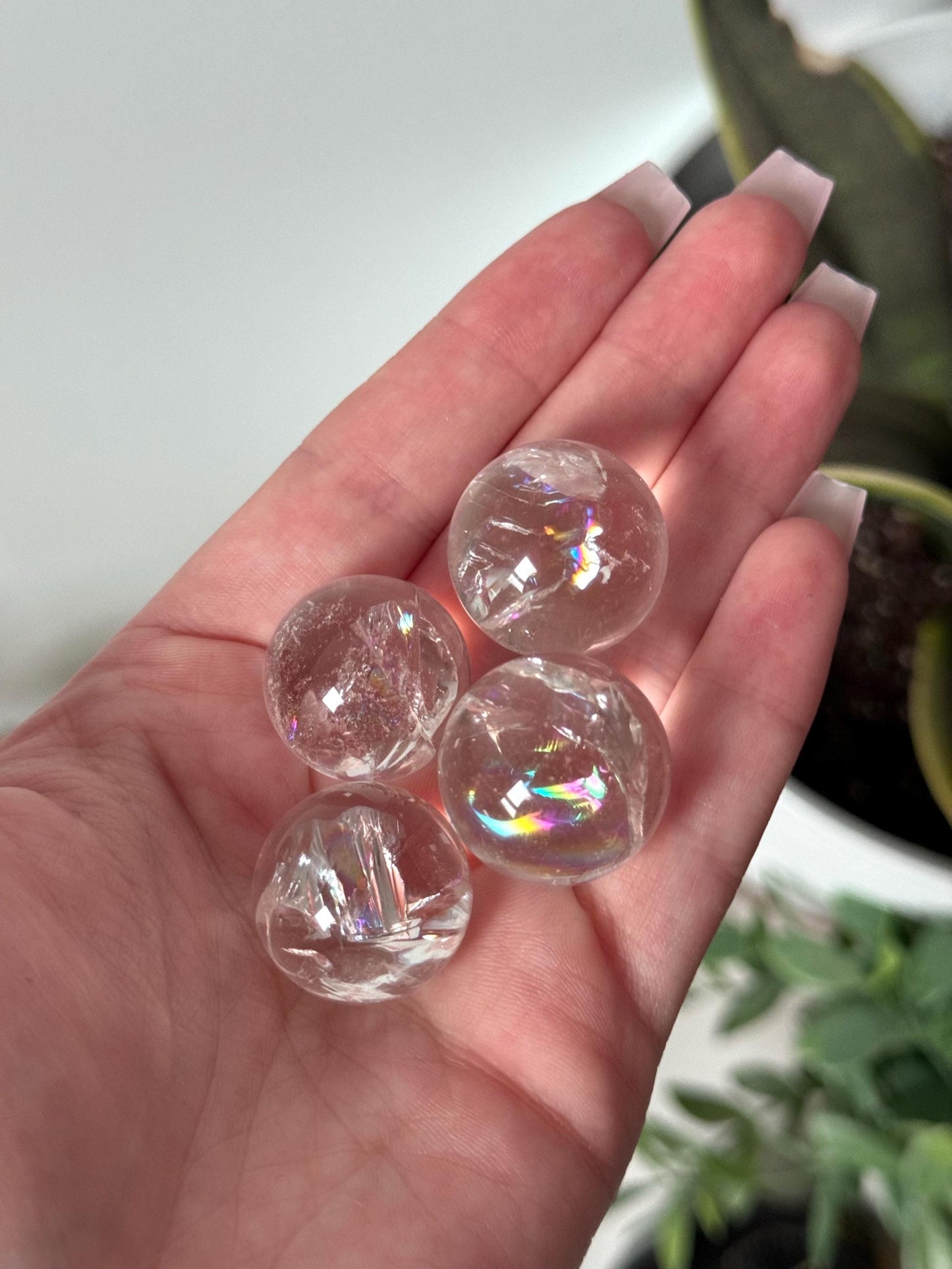 Gorgeous Rainbow Clear Quartz Mini Spheres 25mm | Guaranteed Rainbows