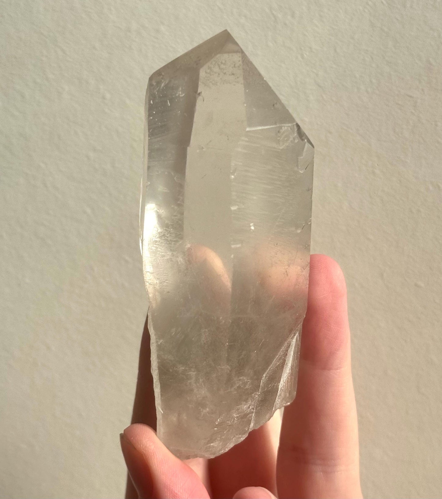 RARE Grey Lithium Lemurian Quartz Point from Brazil | Grey Phantom Inclusion Quartz