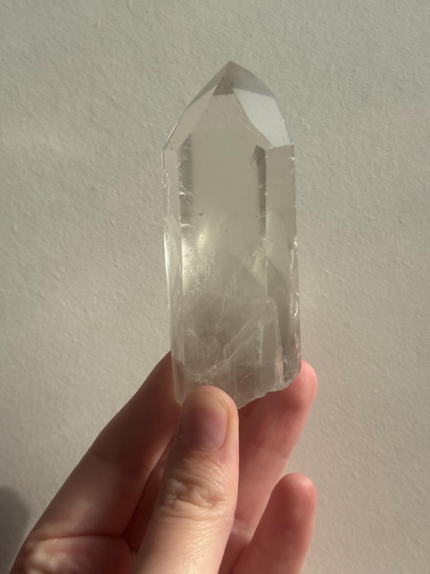 RARE Grey Lithium Lemurian Quartz Point from Brazil | Grey Phantom Inclusion Quartz