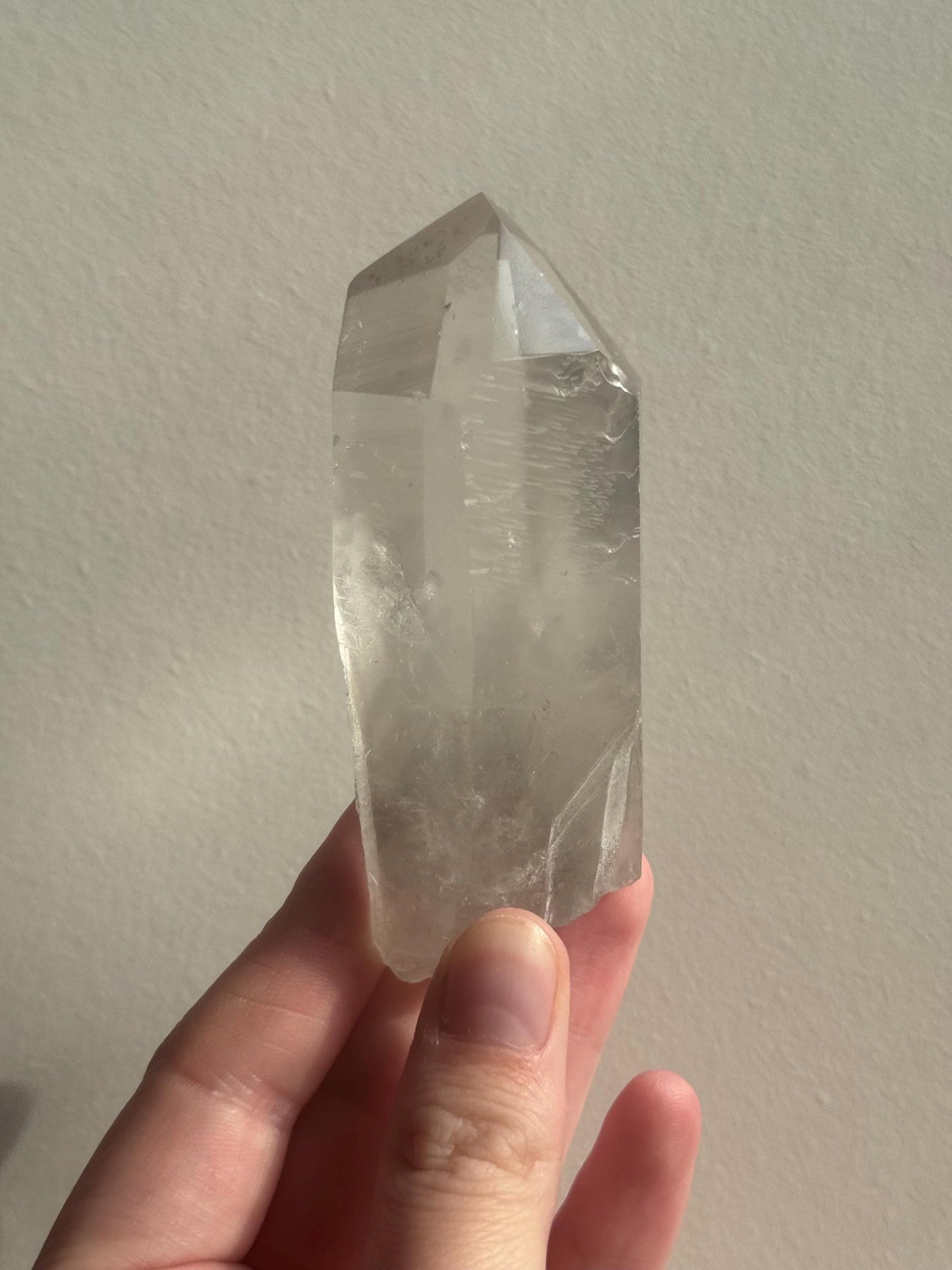 RARE Grey Lithium Lemurian Quartz Point from Brazil | Grey Phantom Inclusion Quartz