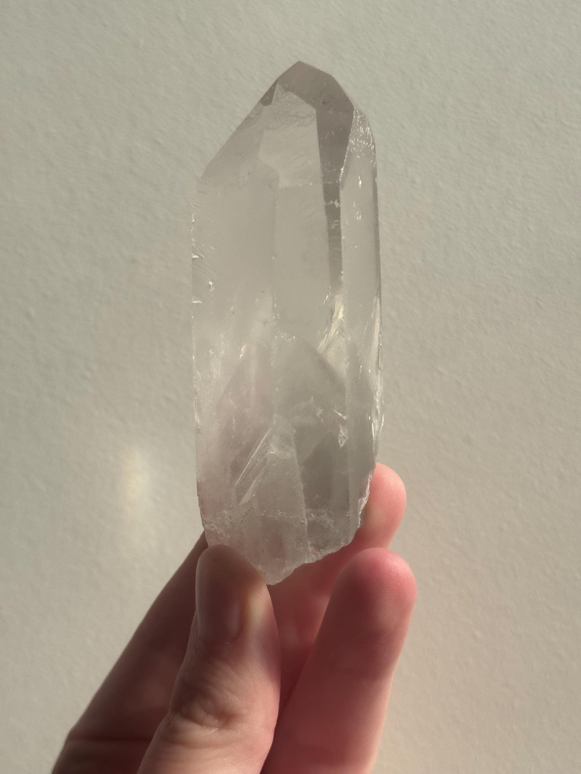 RARE Grey Lithium Lemurian Quartz Point from Brazil | Grey Phantom Inclusion Quartz