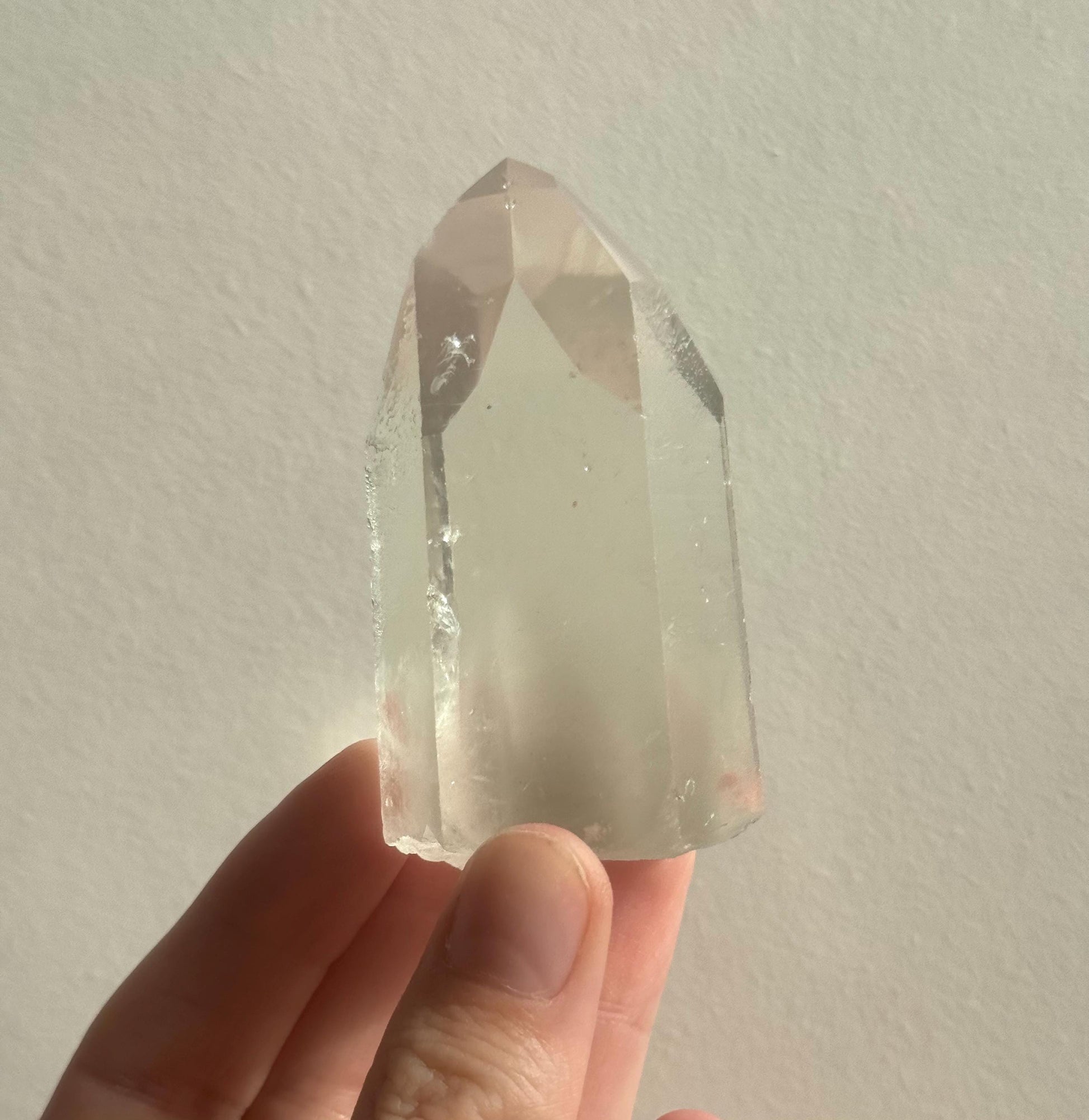 RARE Grey Lithium Lemurian Quartz Point from Brazil | Grey Phantom Inclusion Quartz