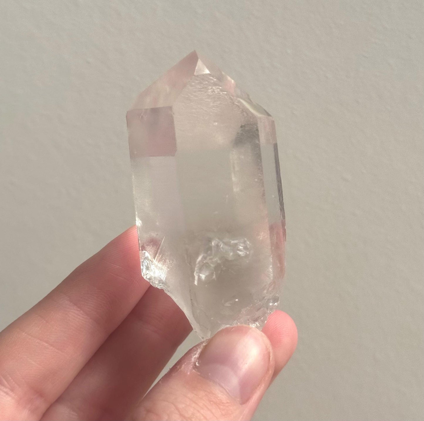 RARE Grey Lithium Quartz Point from Brazil | Grey Phantom Inclusion Quartz