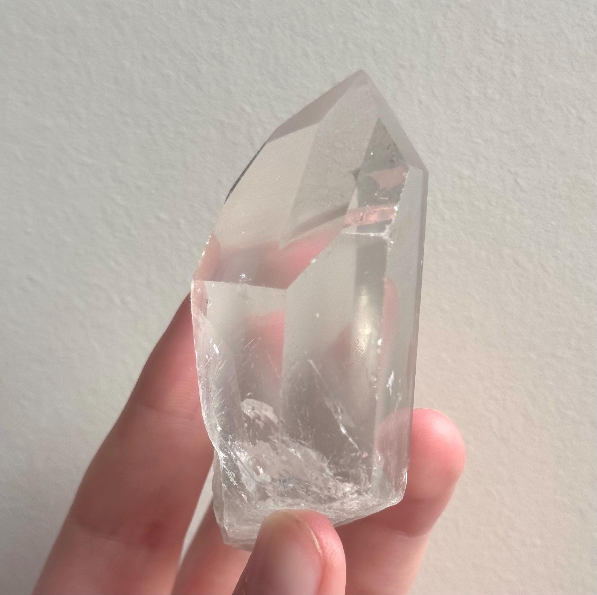 RARE Grey Lithium Lemurian Quartz Point from Brazil | Grey Phantom Inclusion Quartz with Record Keepers