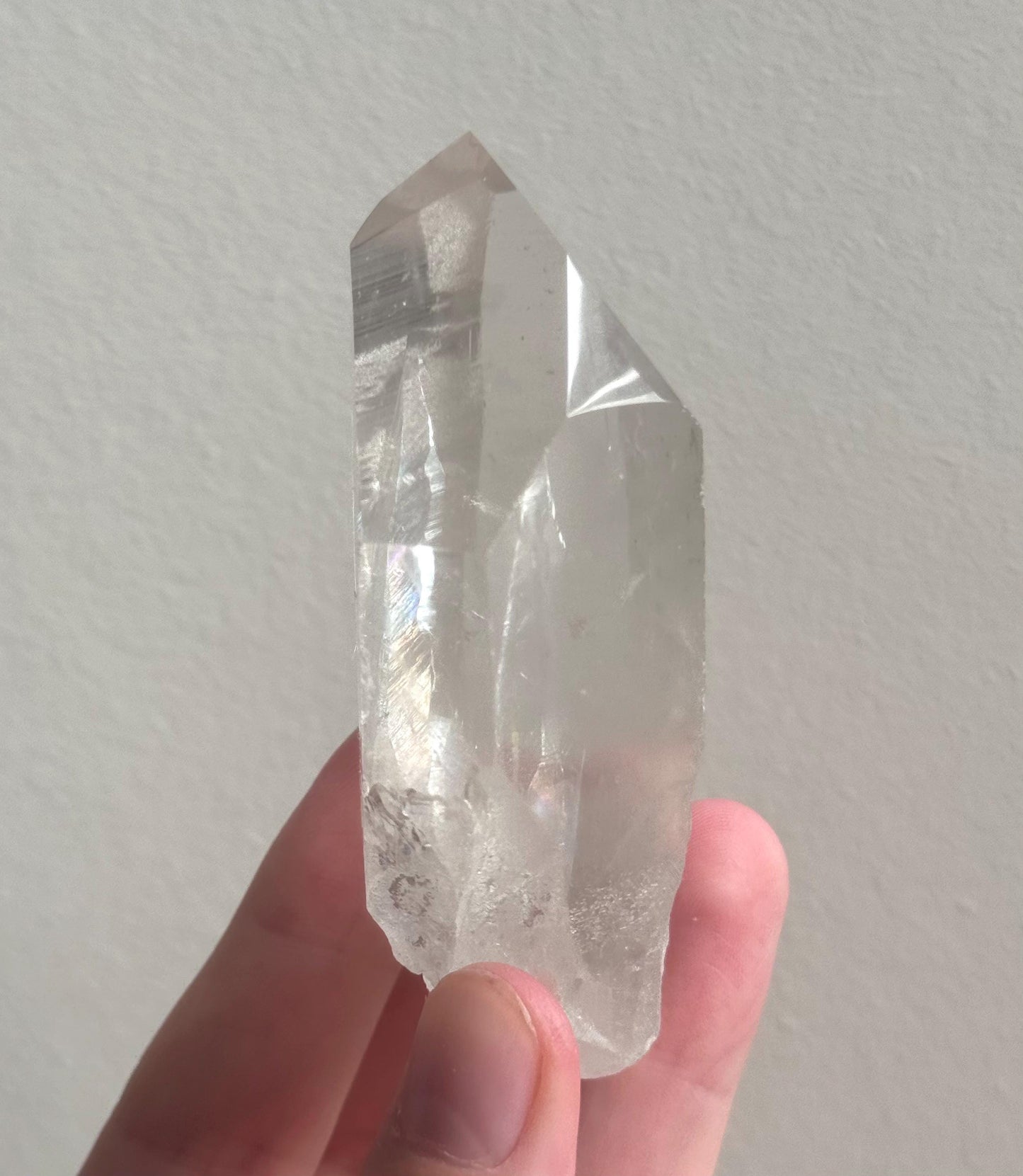 RARE Grey Lithium Lemurian Quartz Point from Brazil | Grey Phantom Inclusion Quartz