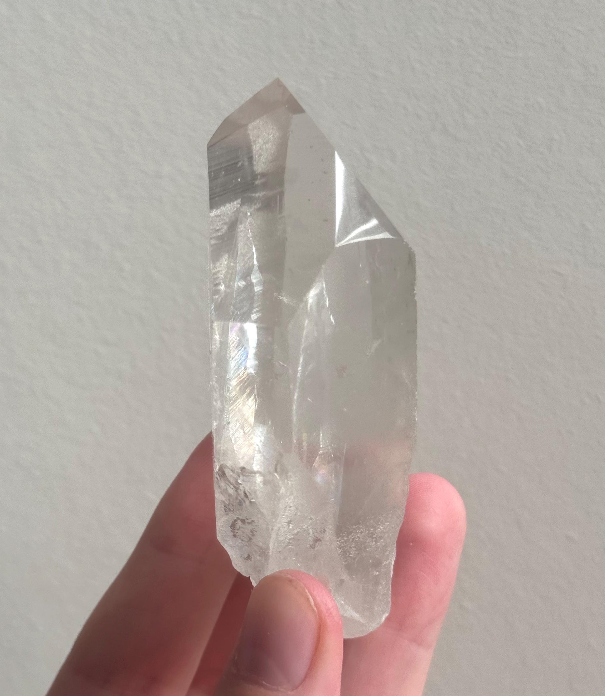 RARE Grey Lithium Lemurian Quartz Point from Brazil | Grey Phantom Inclusion Quartz