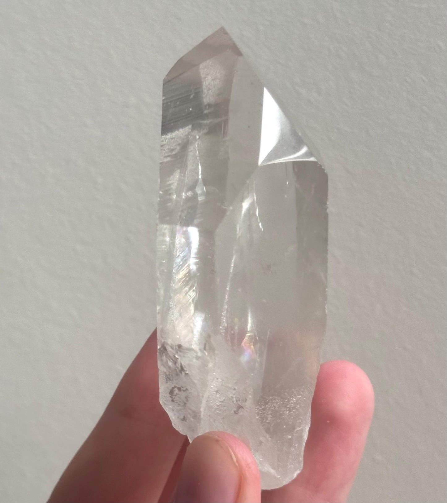 RARE Grey Lithium Lemurian Quartz Point from Brazil | Grey Phantom Inclusion Quartz