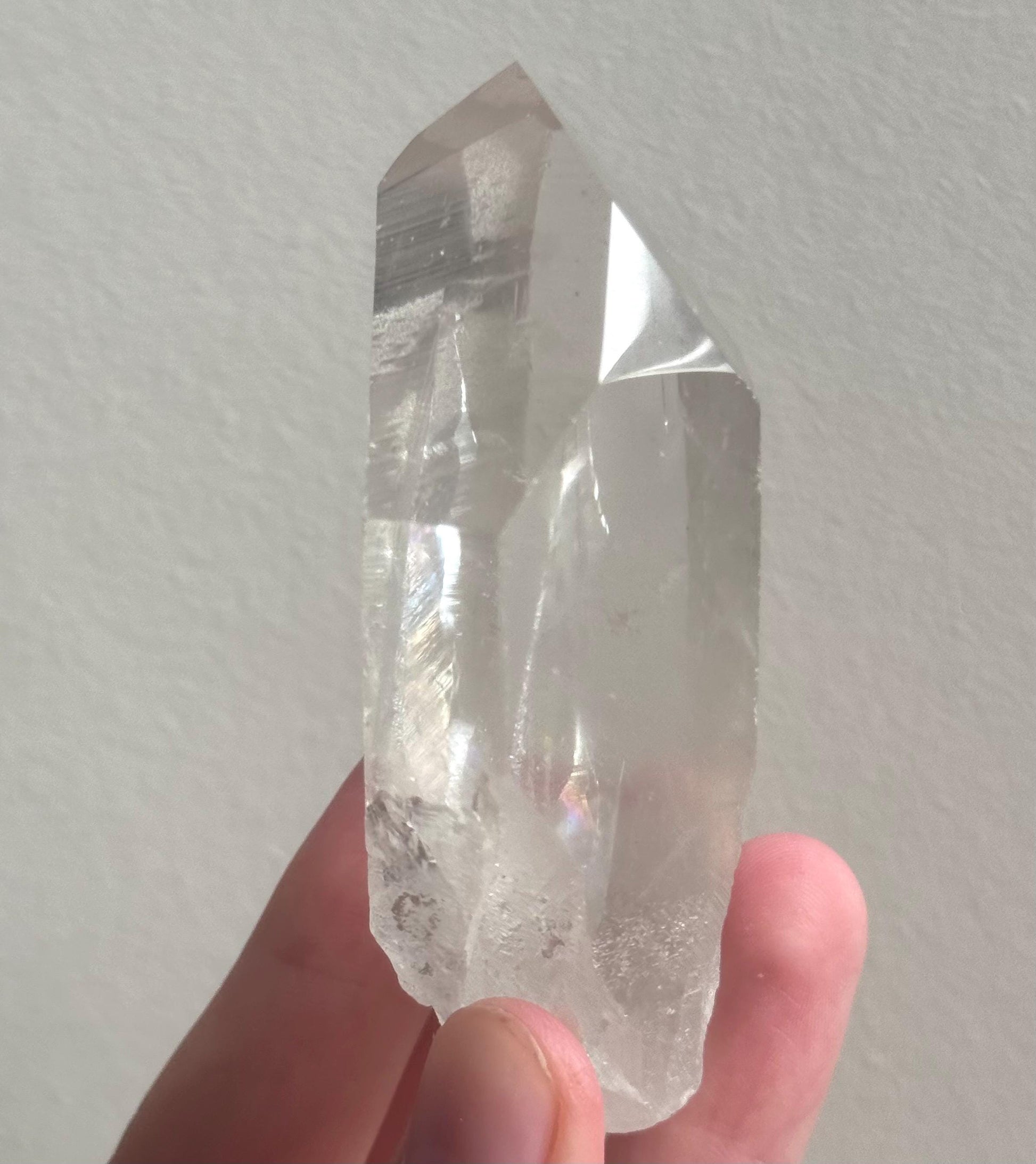 RARE Grey Lithium Lemurian Quartz Point from Brazil | Grey Phantom Inclusion Quartz