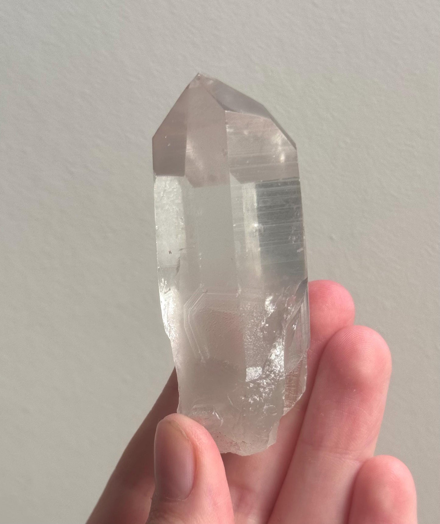 RARE Grey Lithium Quartz Point from Brazil | Grey Phantom Inclusion Quartz