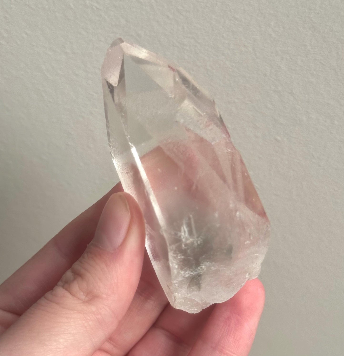 RARE Grey Lithium Quartz Point from Brazil | Grey Phantom Inclusion Quartz