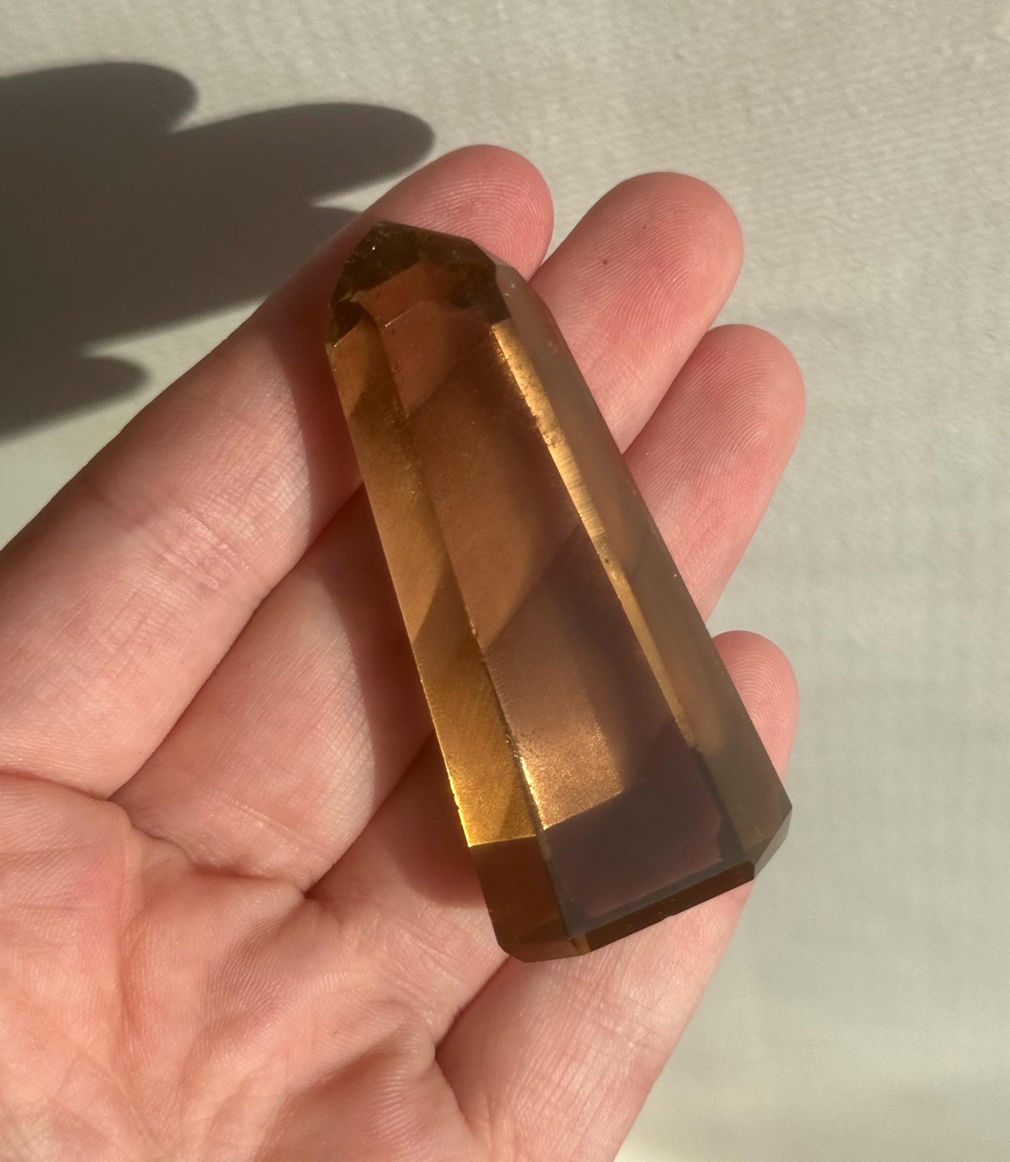High Quality Smoky Citrine Point from Brazil | Dark Honey Citrine Generator