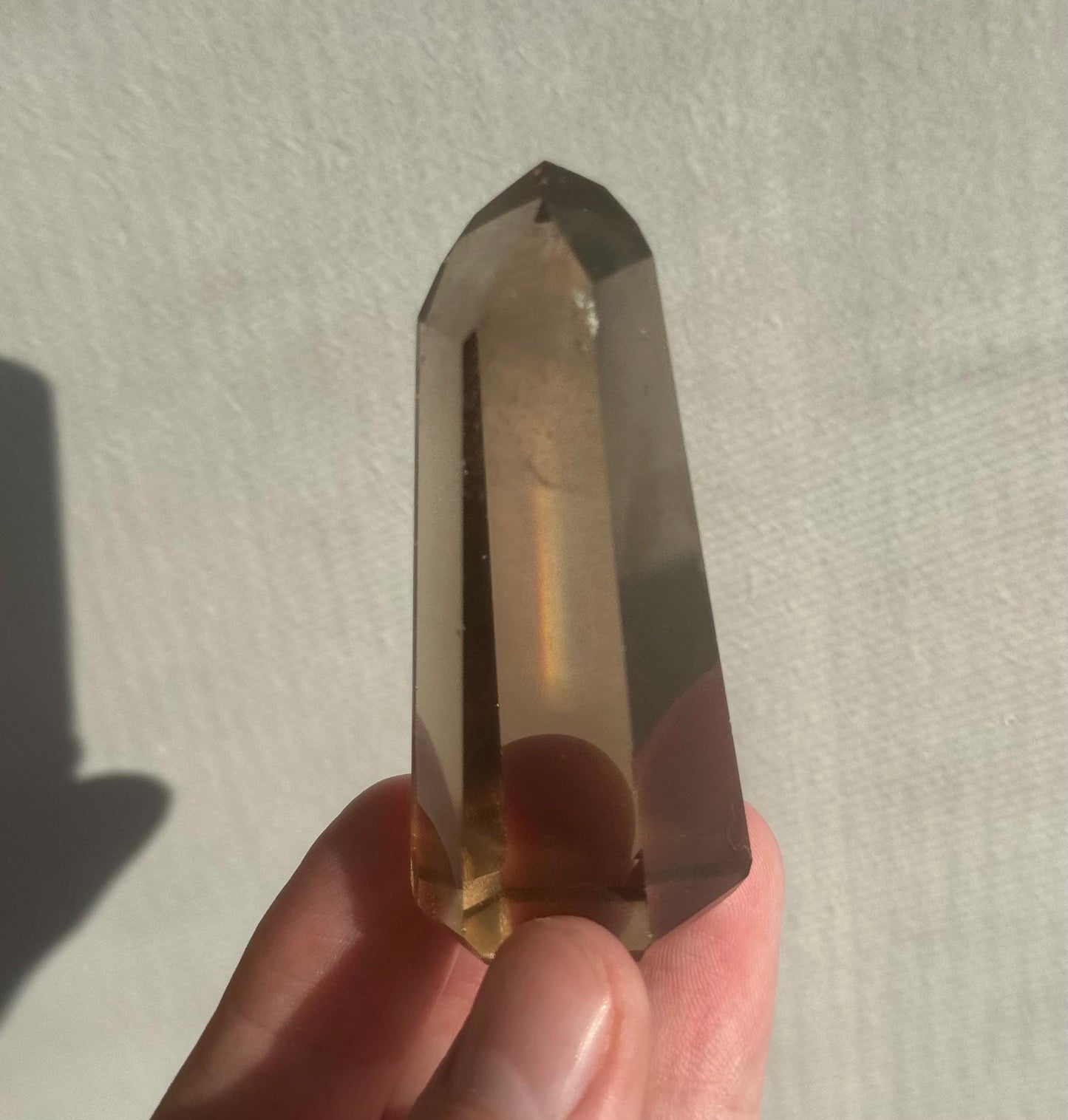 High Quality Smoky Citrine Point from Brazil | Dark Honey Citrine Generator