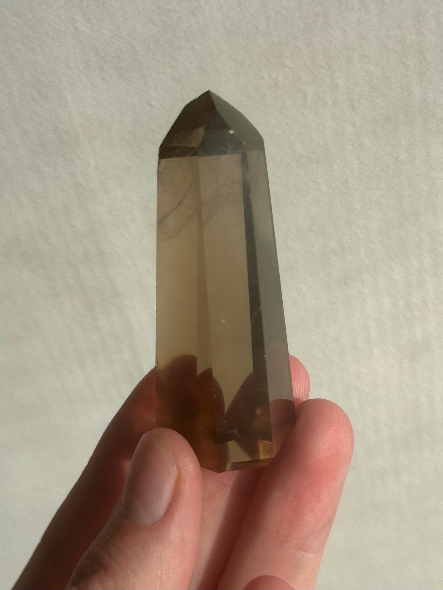 High Quality Smoky Citrine Point from Brazil | Dark Honey Citrine Generator