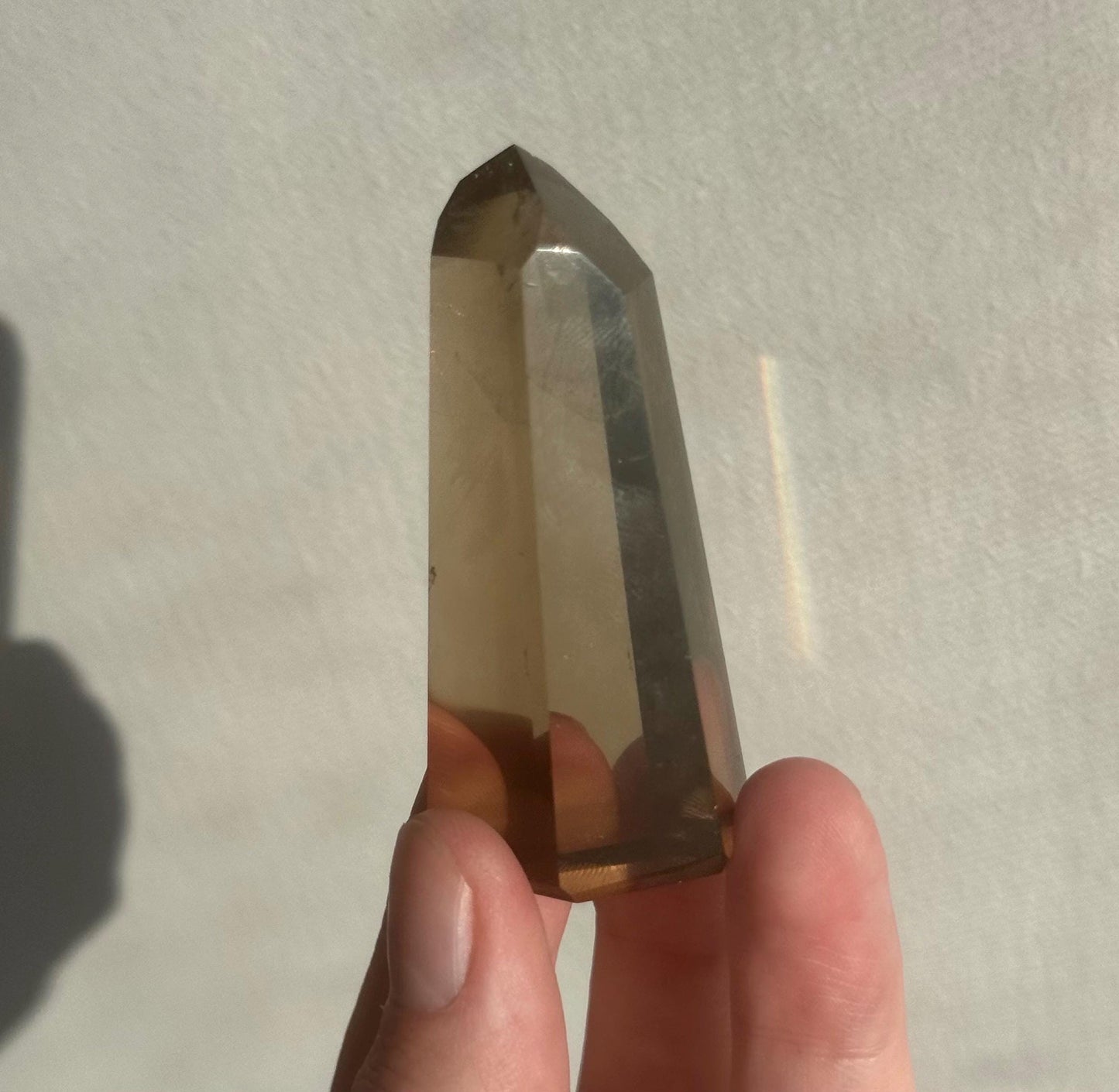 High Quality Smoky Citrine Point from Brazil | Dark Honey Citrine Generator