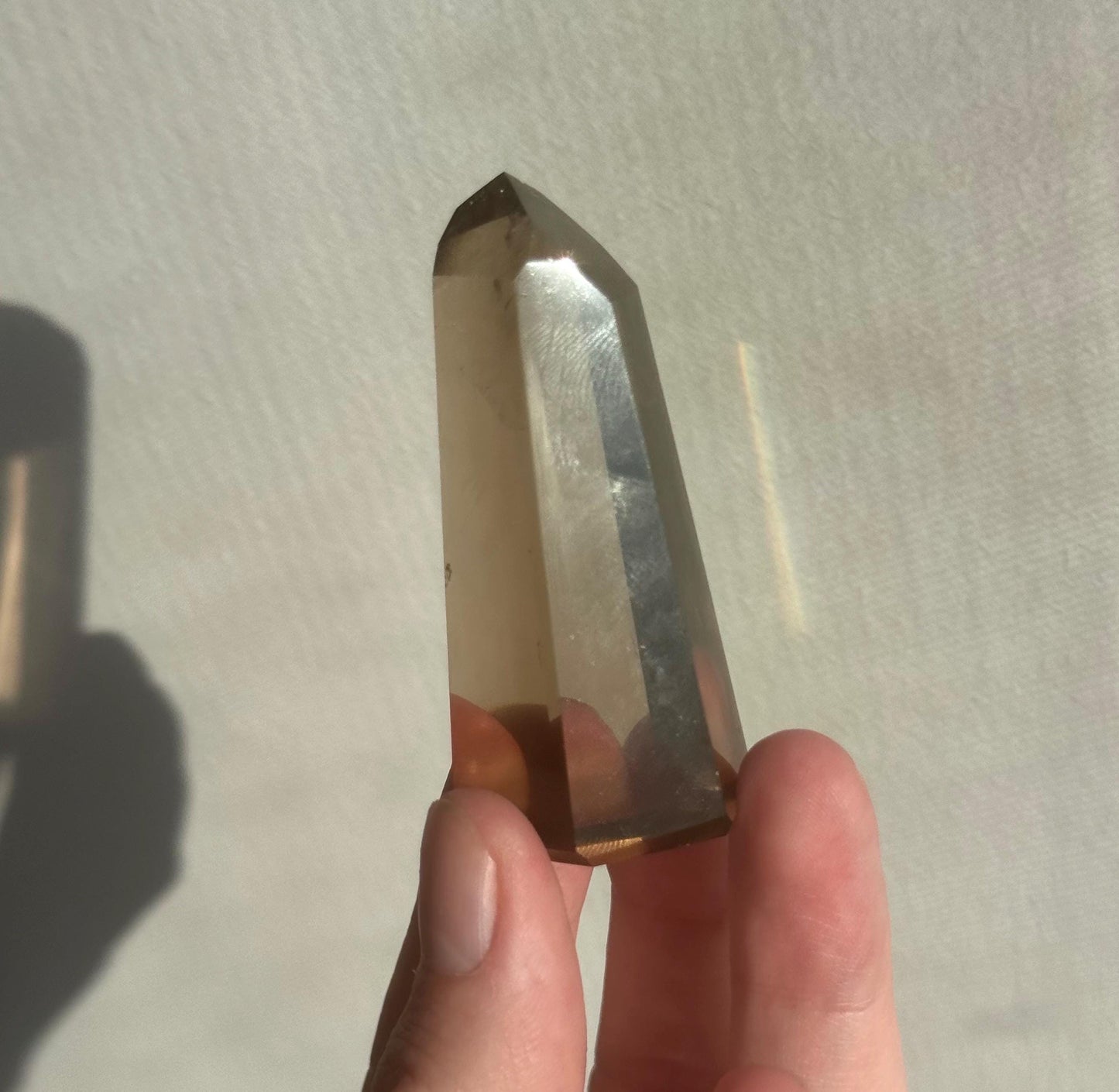 High Quality Smoky Citrine Point from Brazil | Dark Honey Citrine Generator